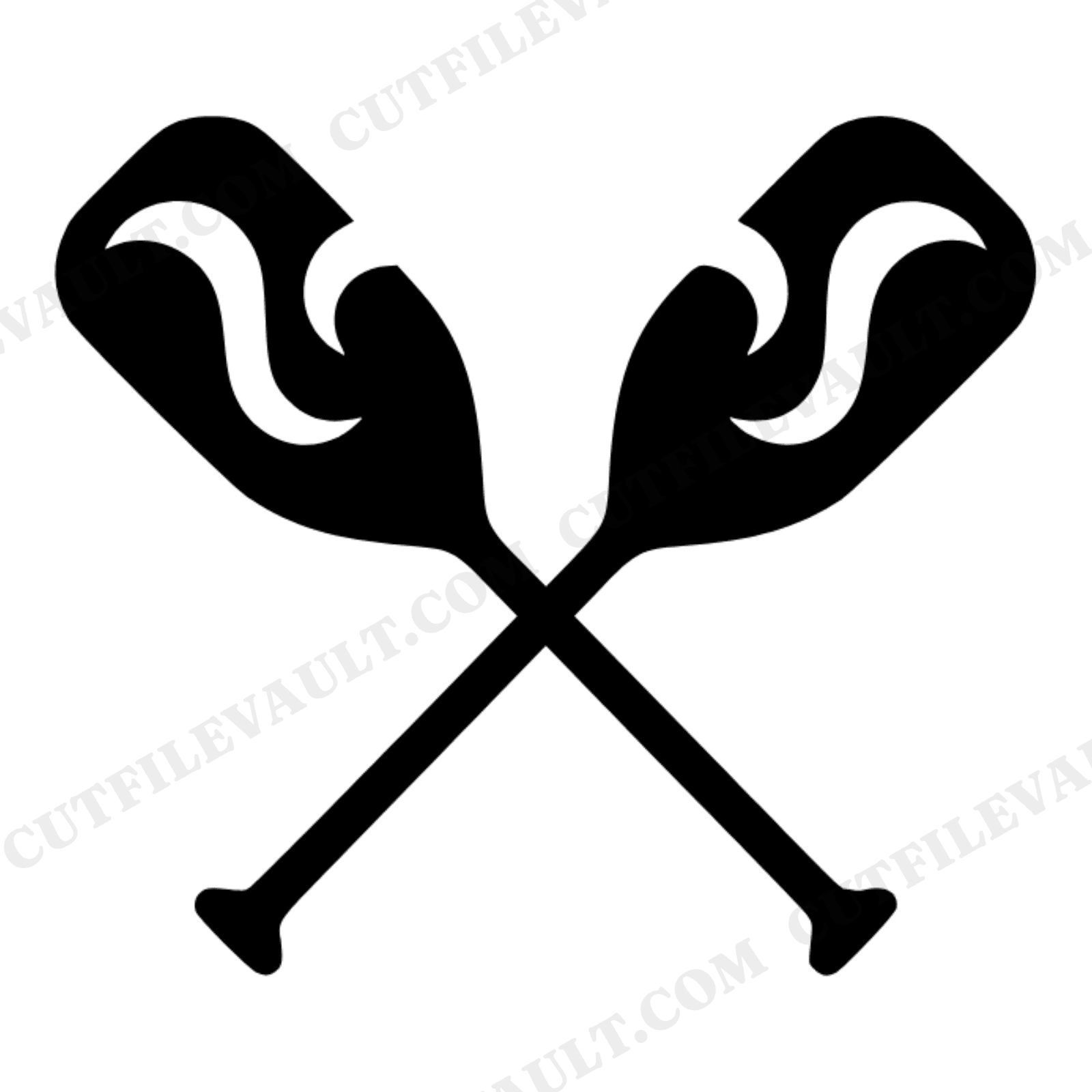 Groovy Crossed Canoe Paddles SVG PNG Retro 70s Friendship Adventure Cut File for Cricut Silhouette, view 1