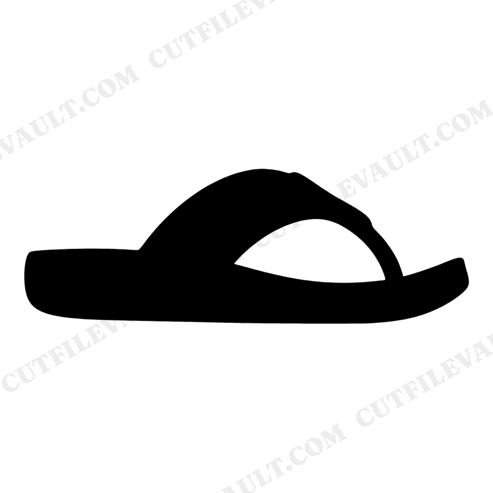 Groovy Flip Flop Mid Step SVG PNG, Retro Summer Beach Sandal Silhouette Cut File for Cricut, view 1
