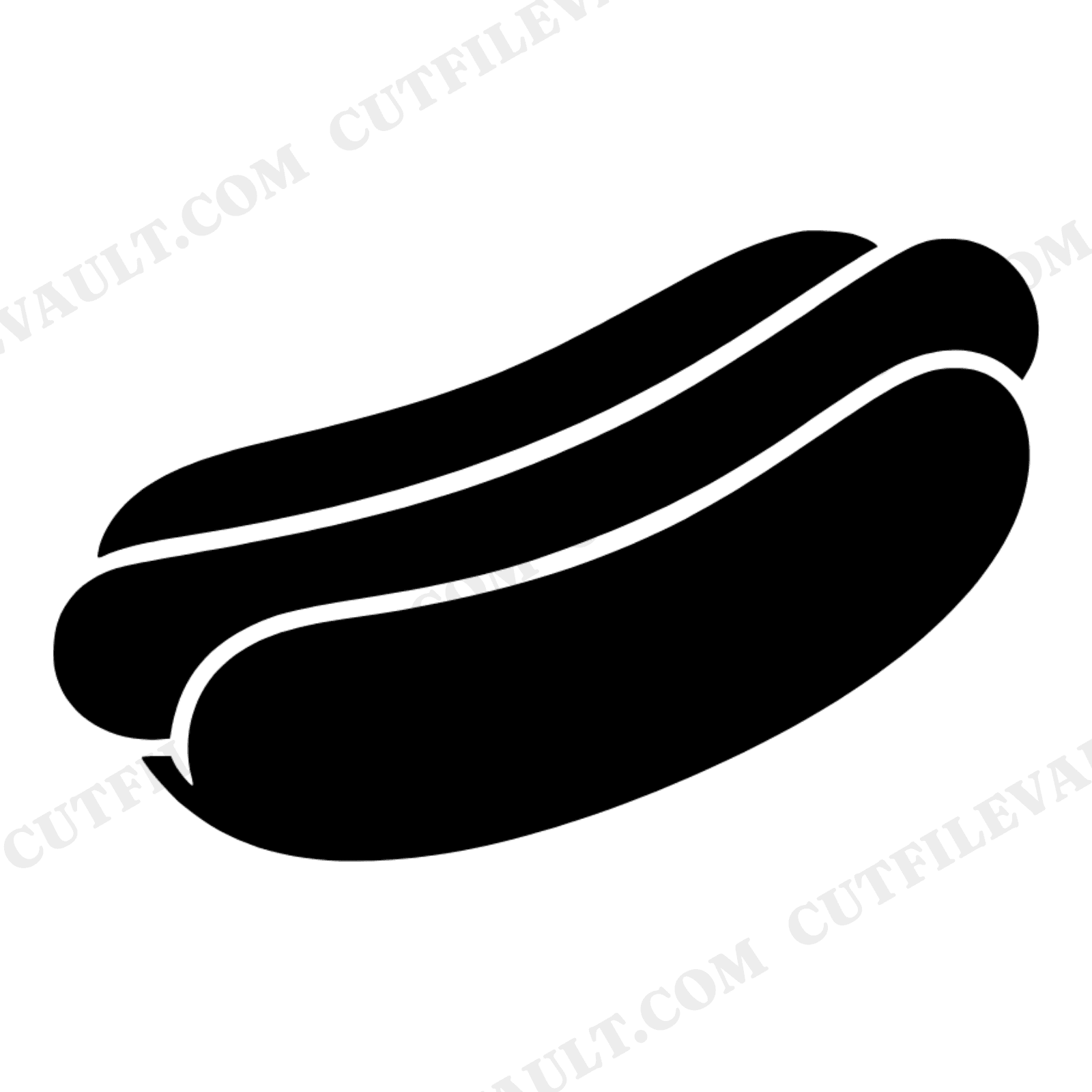 Groovy Hot Dog Bun SVG PNG Split Top View Retro 70s Mid Century Minimal Cookout BBQ Cut File, view 1