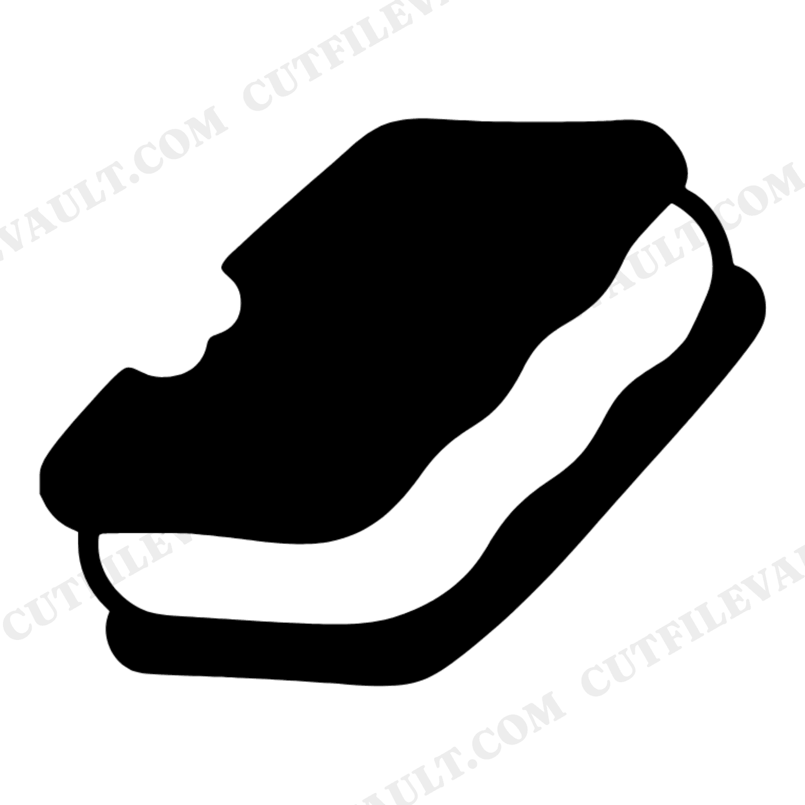 Groovy Ice Cream Sandwich SVG PNG Retro 70s Bitten Kawaii Silhouette Cut File National Ice Cream Day, view 1