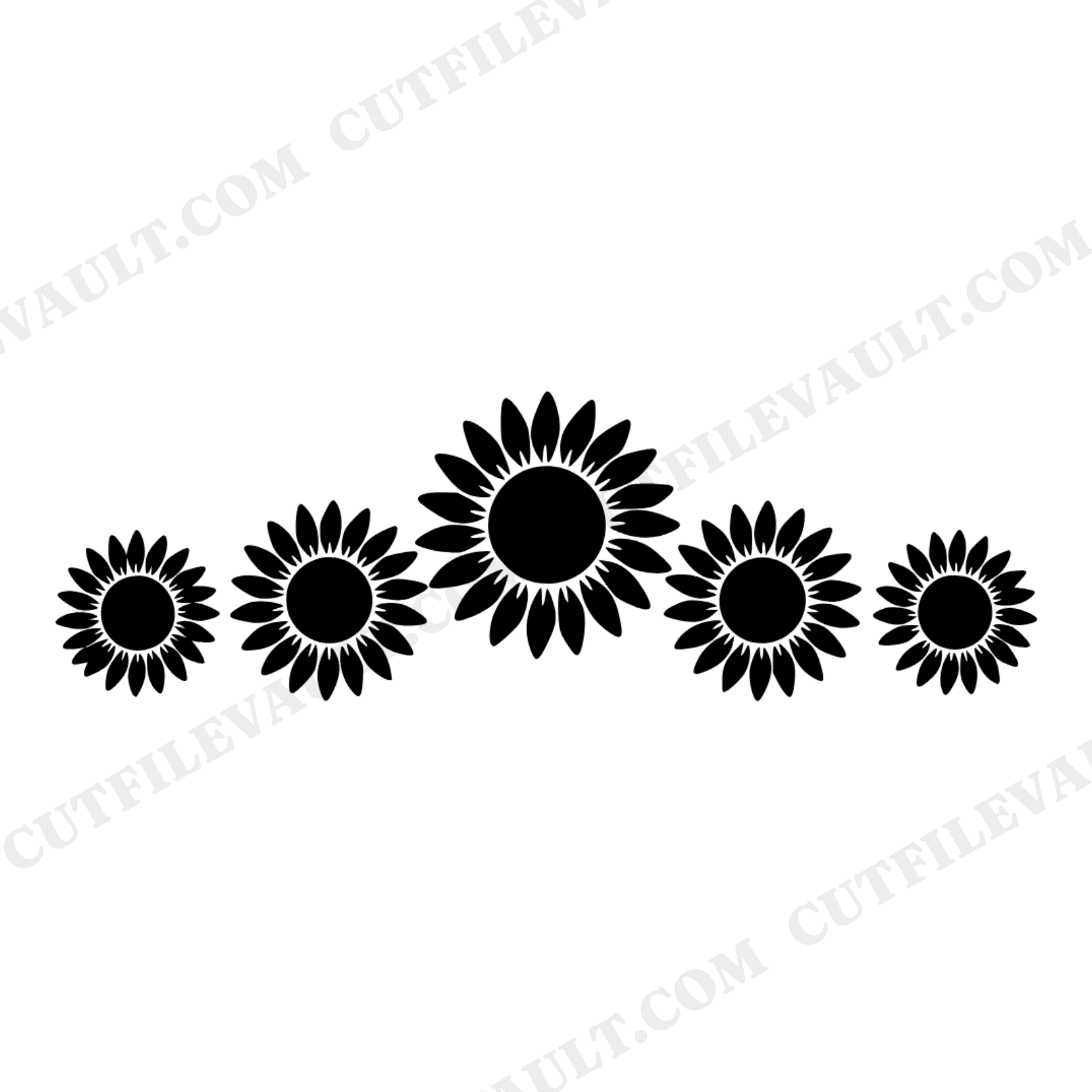 Groovy Sunflower SVG PNG, Retro 70s Sunflower Row Design, Garden Tote Bag SVG, Farmhouse Decal Cut File, view 1