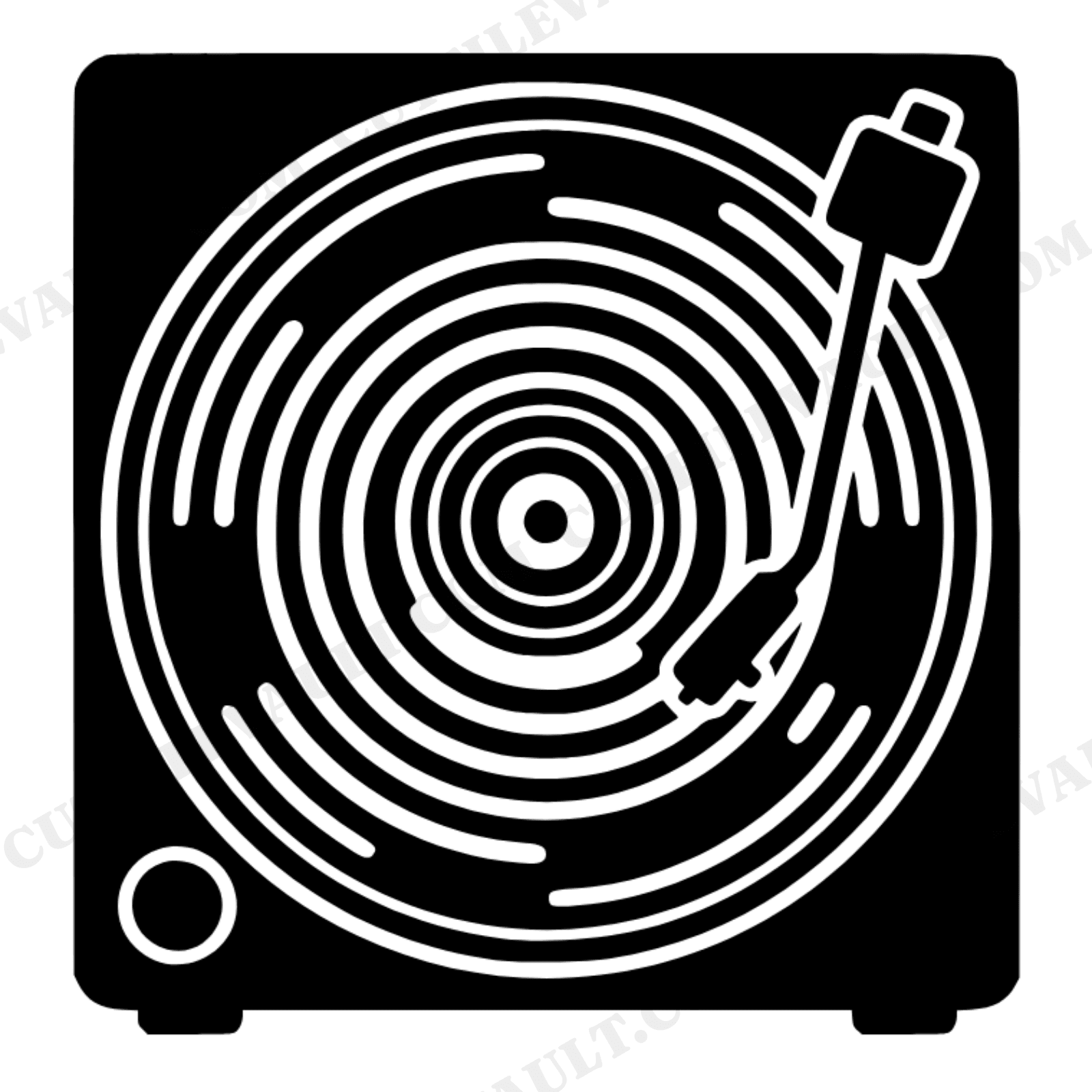Groovy Turntable SVG PNG Wedding First Dance Retro 70s Record Player Cut File Music Lover Invitation, view 1