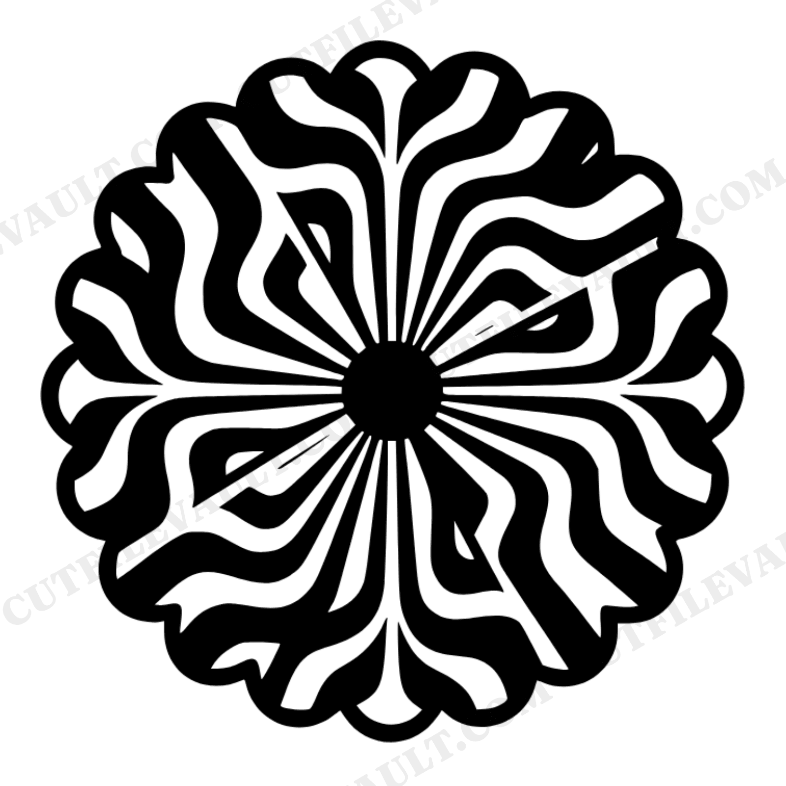 Groovy Waffle Cone Wrapper SVG PNG Retro 1970s Sunshine Burst Ice Cream Cone Silhouette Cut File, view 1