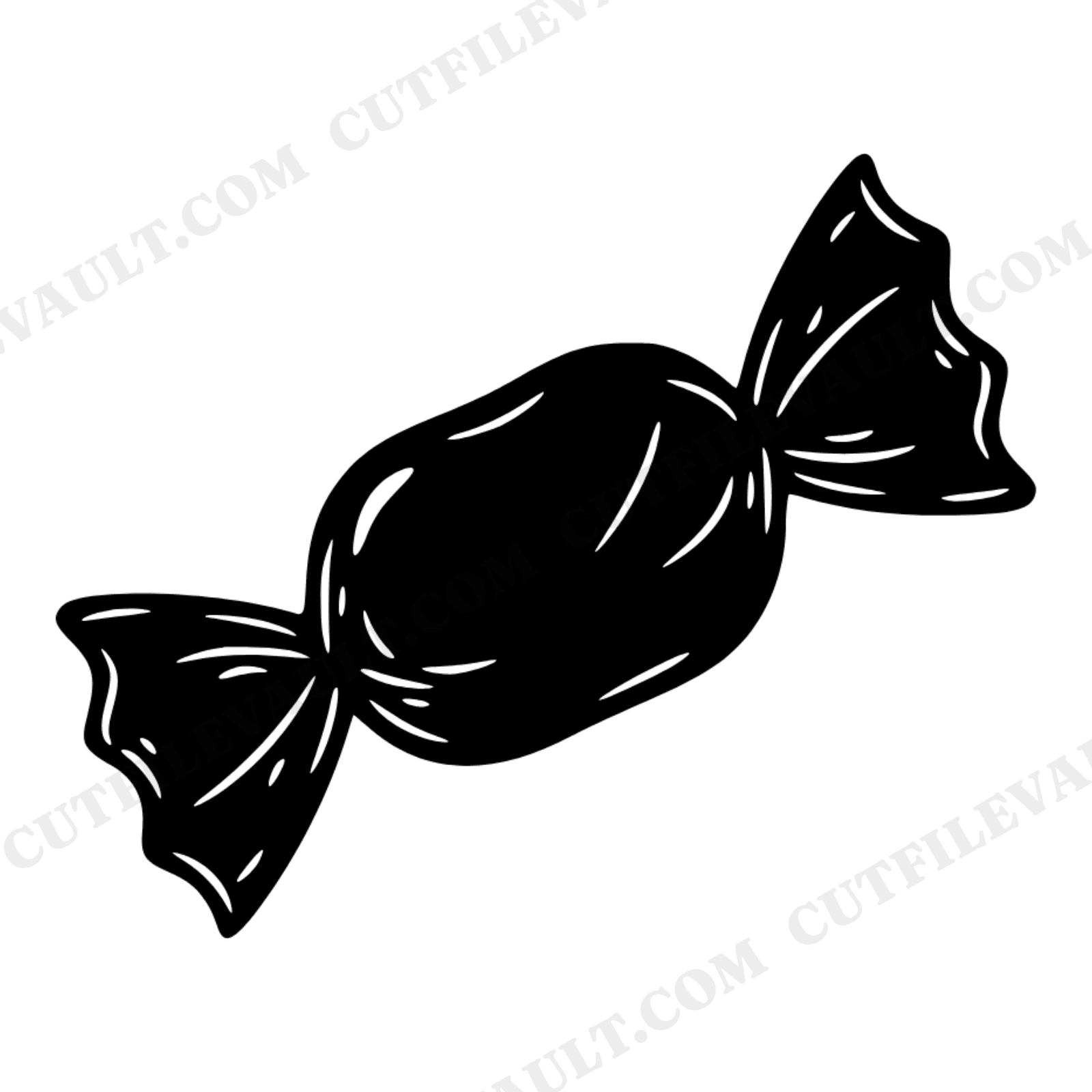 Hand Drawn Candy Wrapper SVG PNG, Halloween Cottagecore Silhouette, Twisted Candy Cut File, view 1