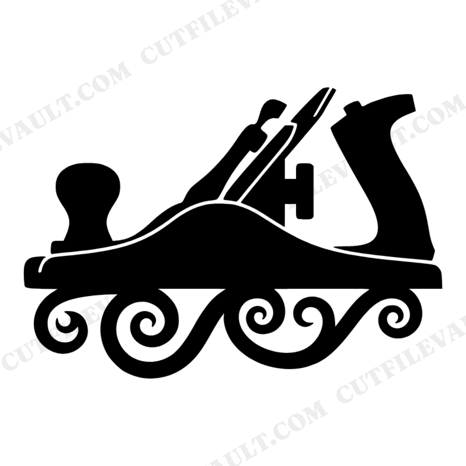 Hand Plane Wood Shavings SVG PNG Labor Day Woodworking Craftsman Silhouette Cut File, view 1