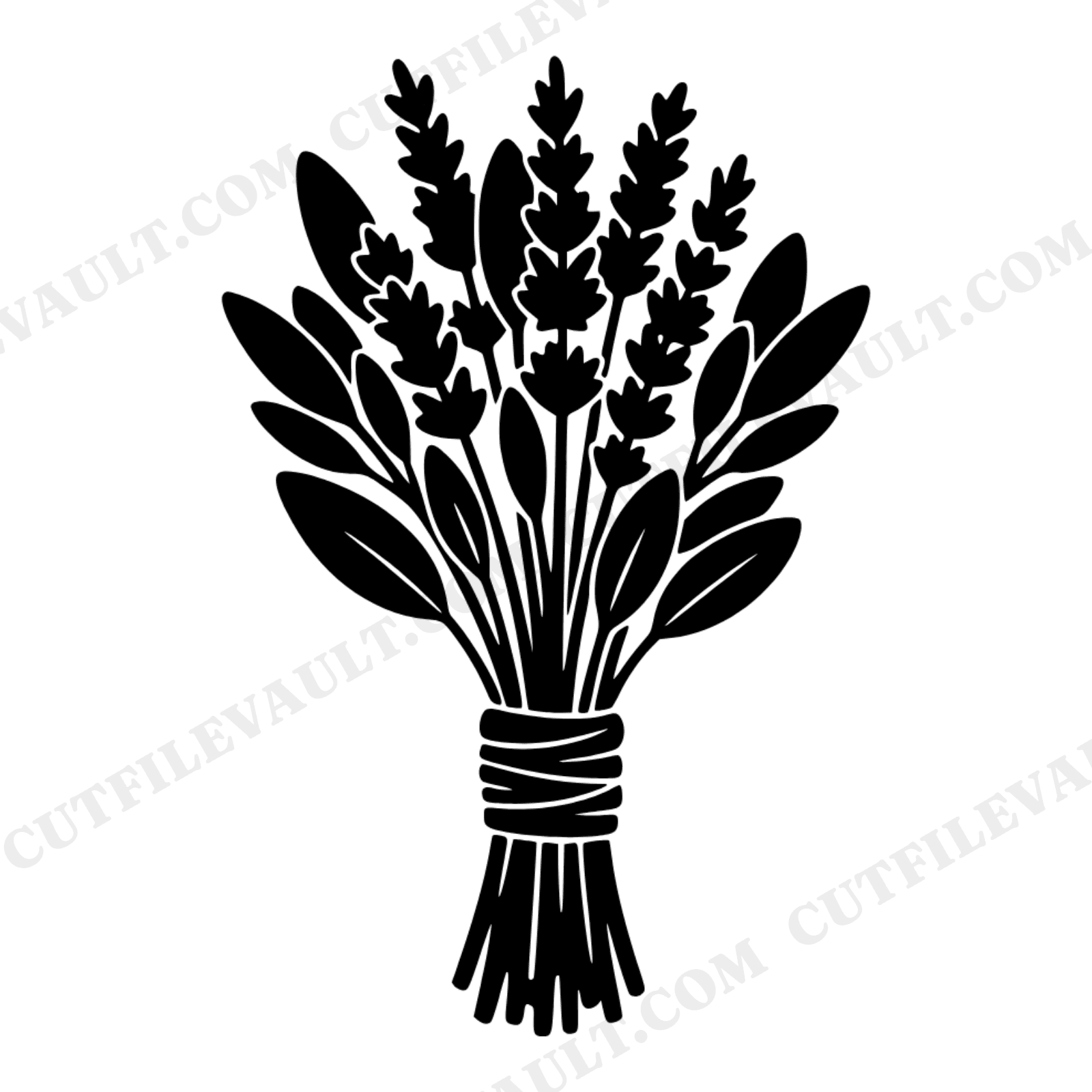 Hanging Sage Lavender Bundle SVG PNG, Witchy Smudge Stick Cut File, Kitchen Witch Apothecary Clipart, view 1