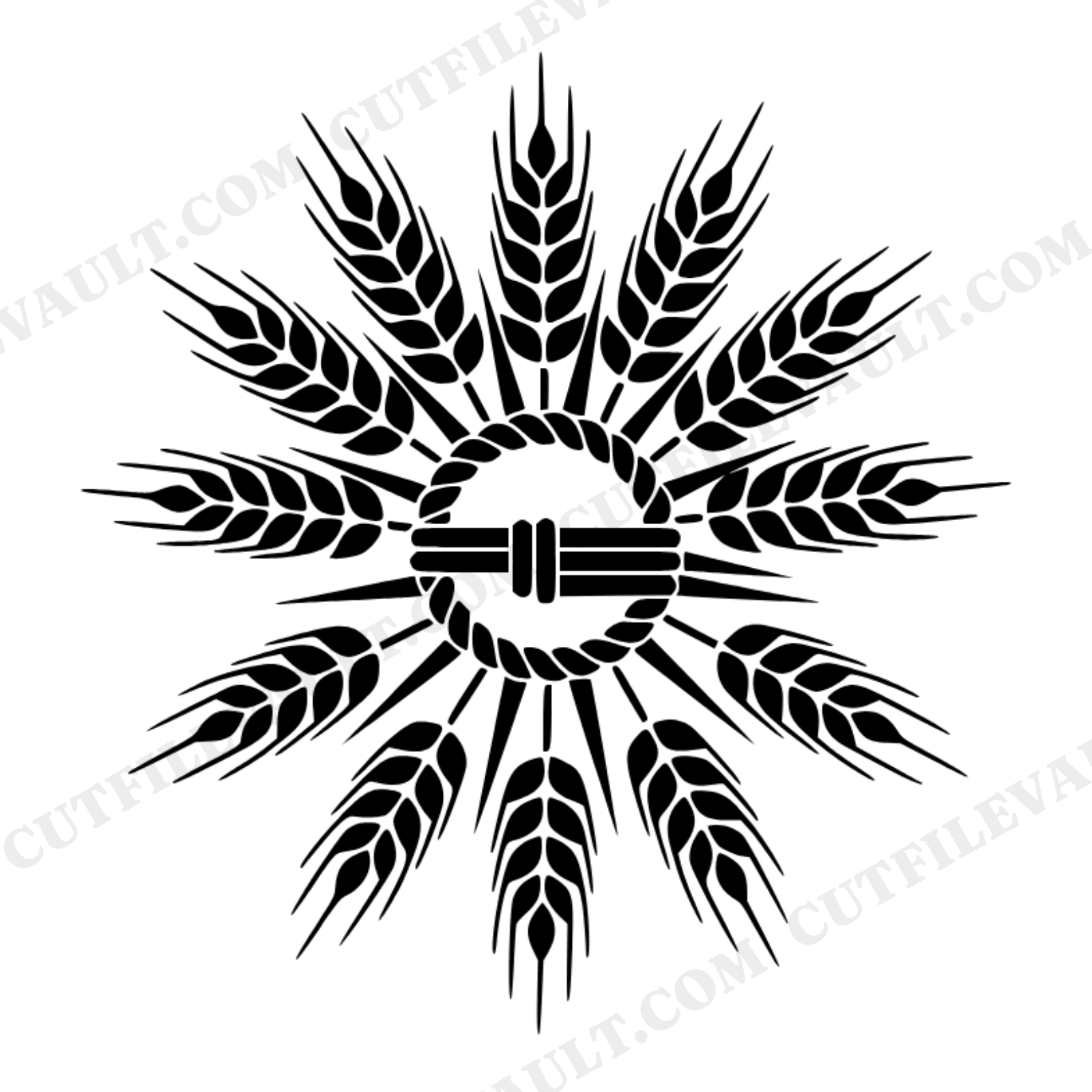 Harvest Wheat Medallion SVG PNG, Autumn Wheat Bundle Cut File, Thanksgiving Farmhouse Decor Design, view 1