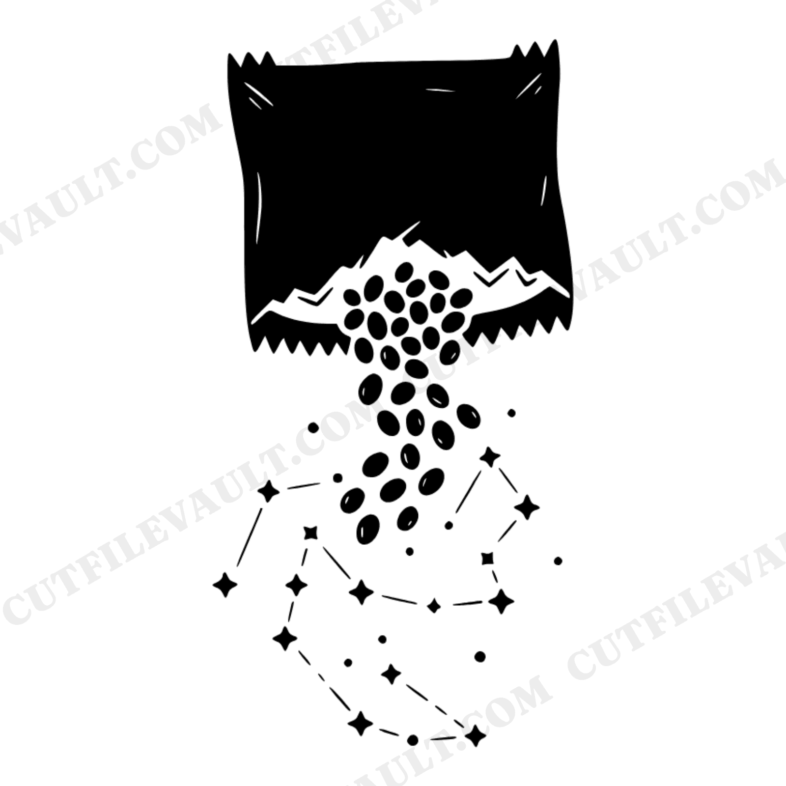 Heirloom Seed Packet Constellation SVG PNG, Boho Gardening Cut File, Earth Day Organic Garden Design, view 1