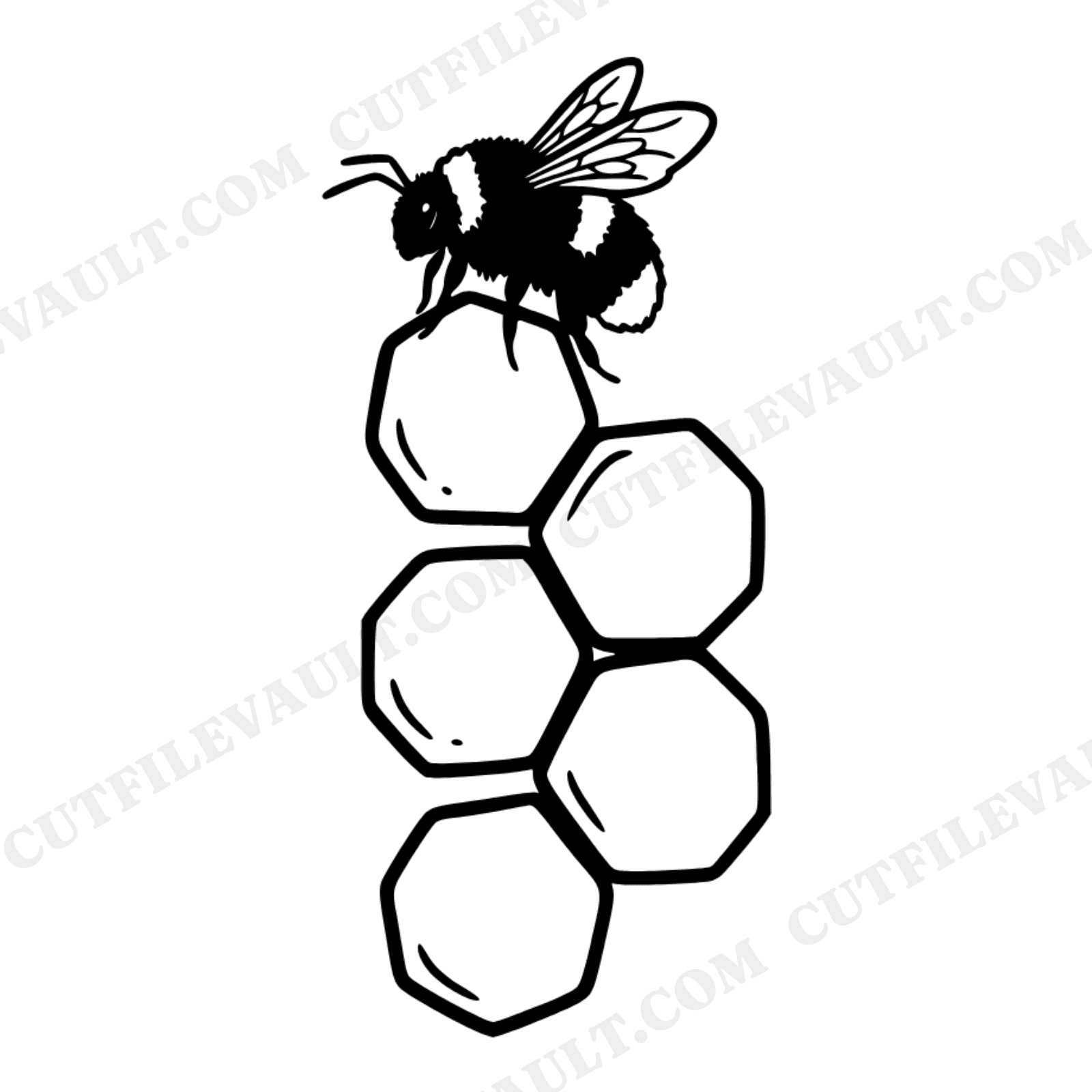 Honeycomb Bumble Bee SVG PNG Wedding Bridal Shower Craft Cut File Cottagecore Floral Decor, view 1