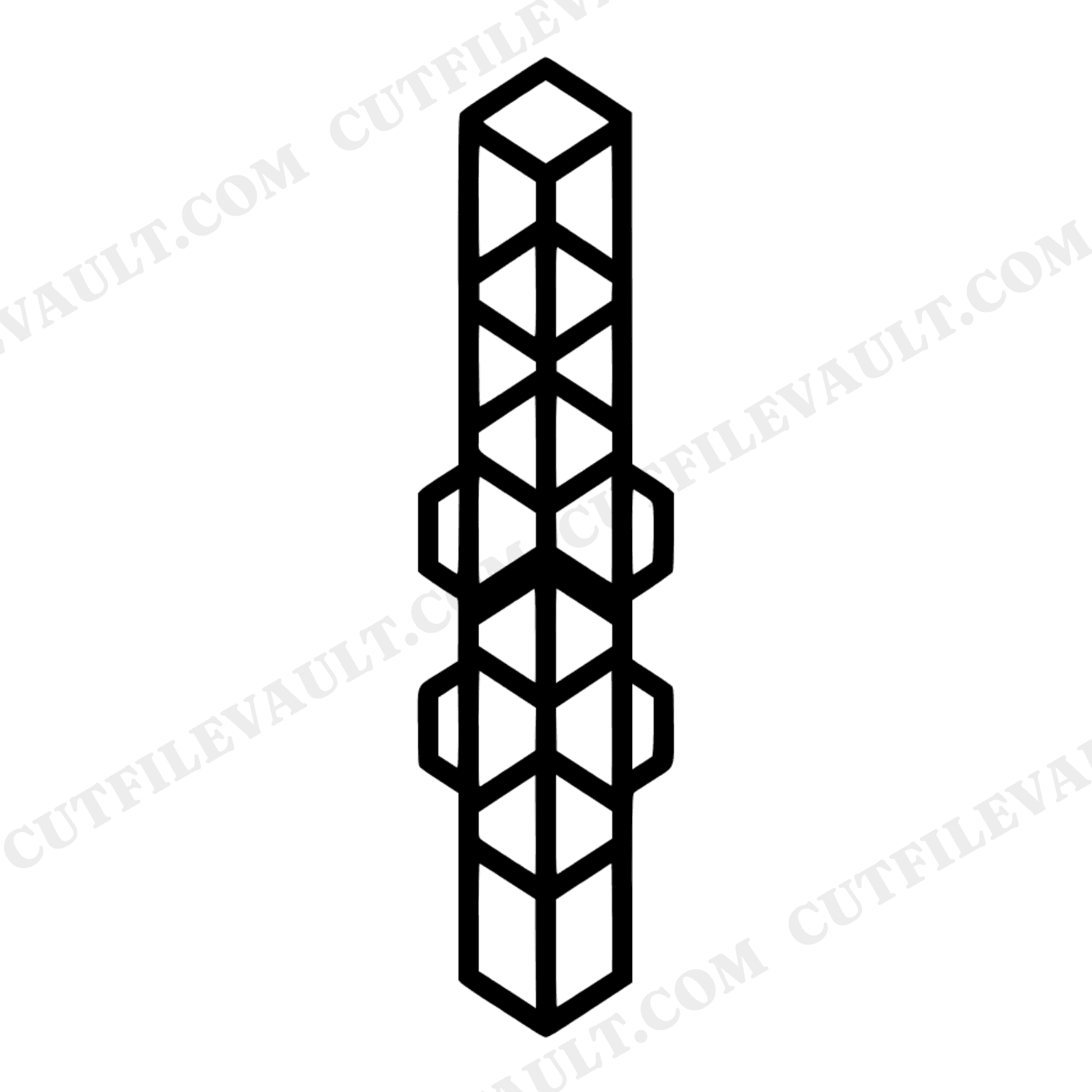 Honeycomb Tower SVG PNG Art Deco Geometric Farmhouse Wall Decor Cut File for Cricut Silhouette, view 1