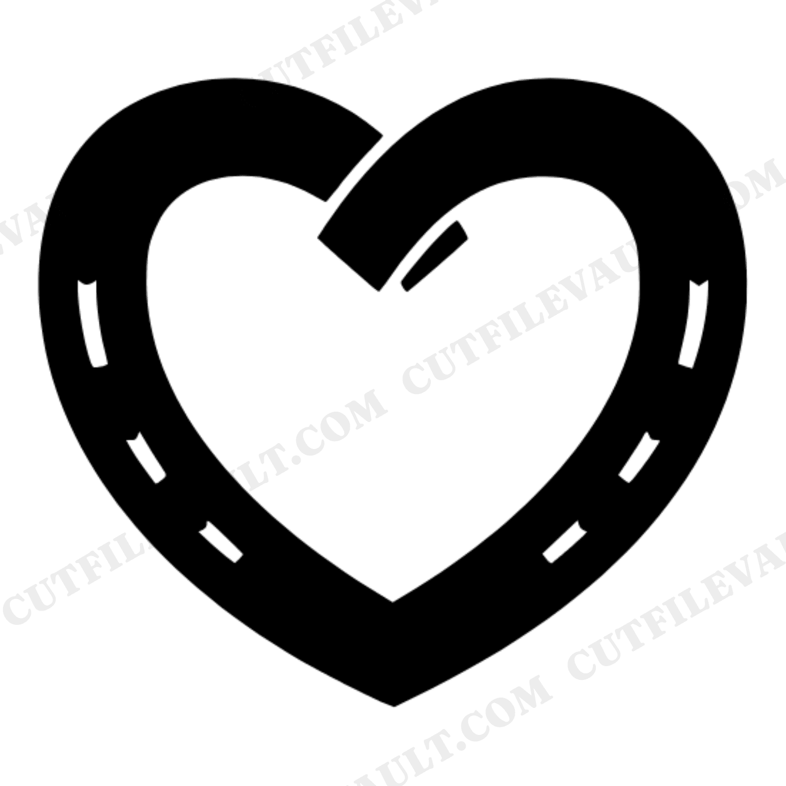 Horseshoe Heart SVG PNG, Rustic Wedding Silhouette, Country Farm Bridal Cut File for Cricut, view 1