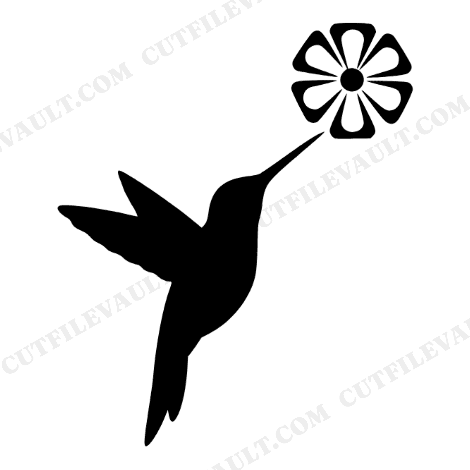 Hummingbird SVG Mid Century Modern Flower Pollinator Cut File PNG Geometric Bird Diagonal Layered Vinyl, view 1
