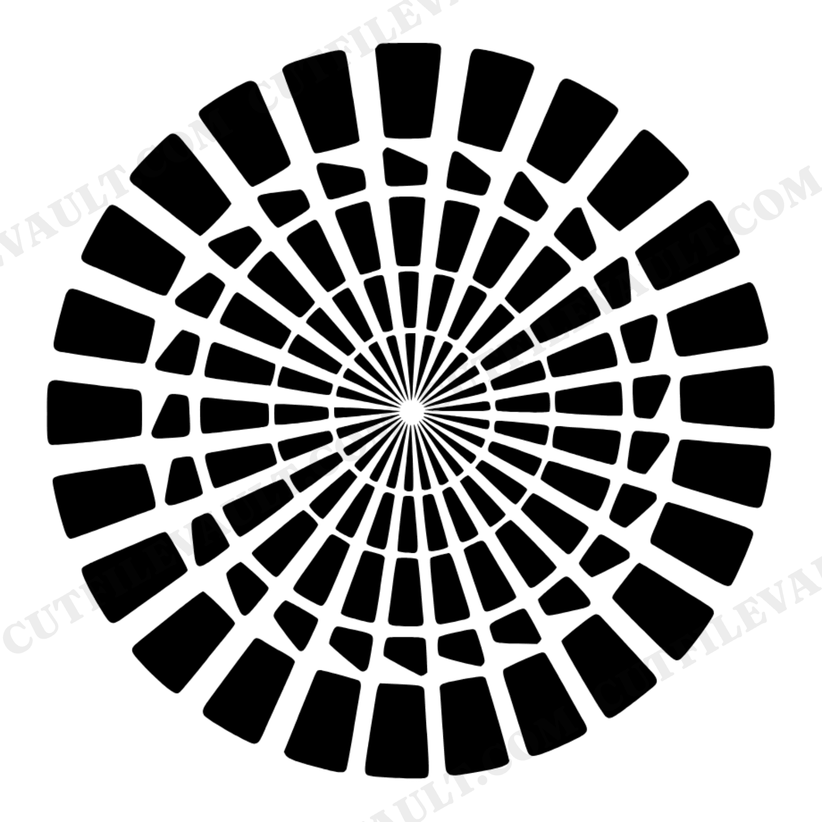 Hypnotic Candy Corn Spiral SVG PNG, Mid-Century Halloween Swirl Cut File, Retro Geometric Design, view 1