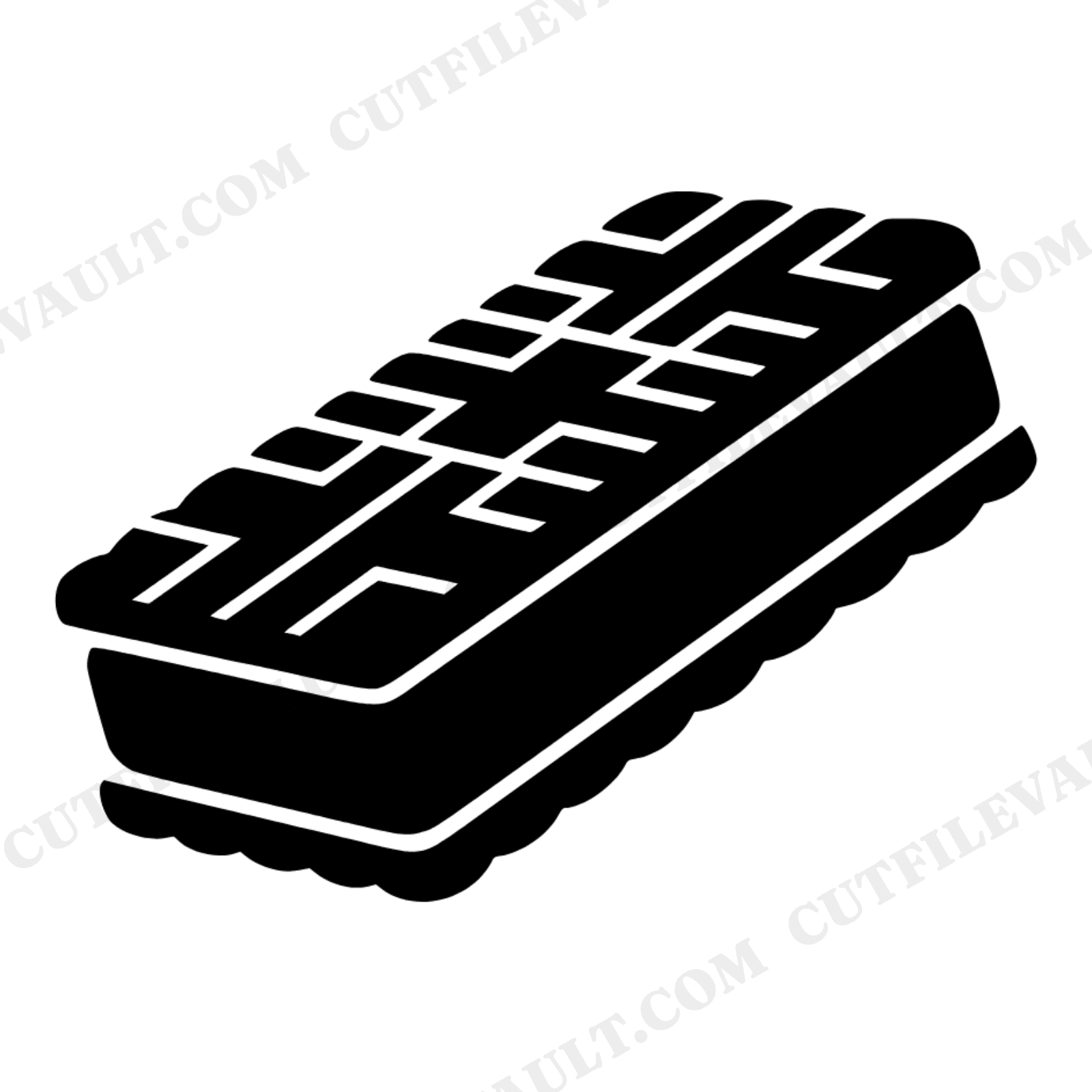 Ice Cream Sandwich SVG PNG, Art Deco Brutalist Diagonal Stack, National Ice Cream Day Cut File, view 1