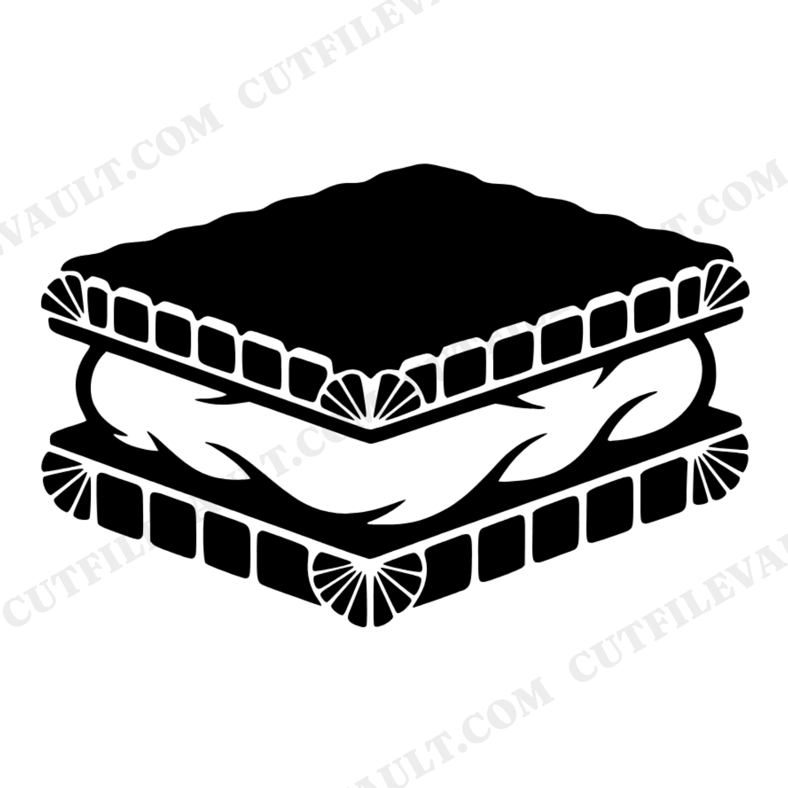 Ice Cream Sandwich SVG PNG, Art Deco Summer Dessert Cut File, Kids Birthday Party Decor, view 1