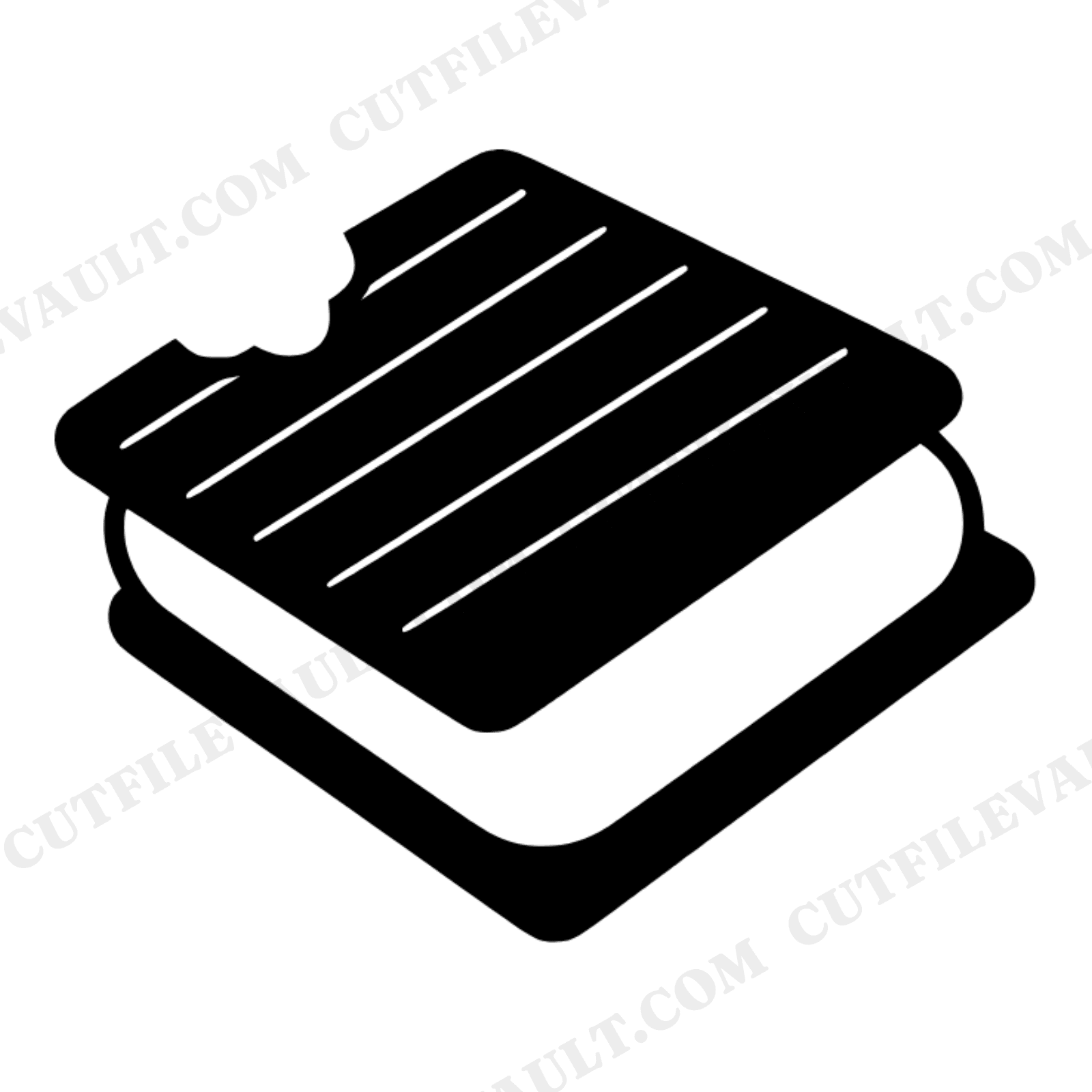 Ice Cream Sandwich SVG PNG, Tilted Bite Mark, National Ice Cream Month, Summer Dessert Cut File, view 1