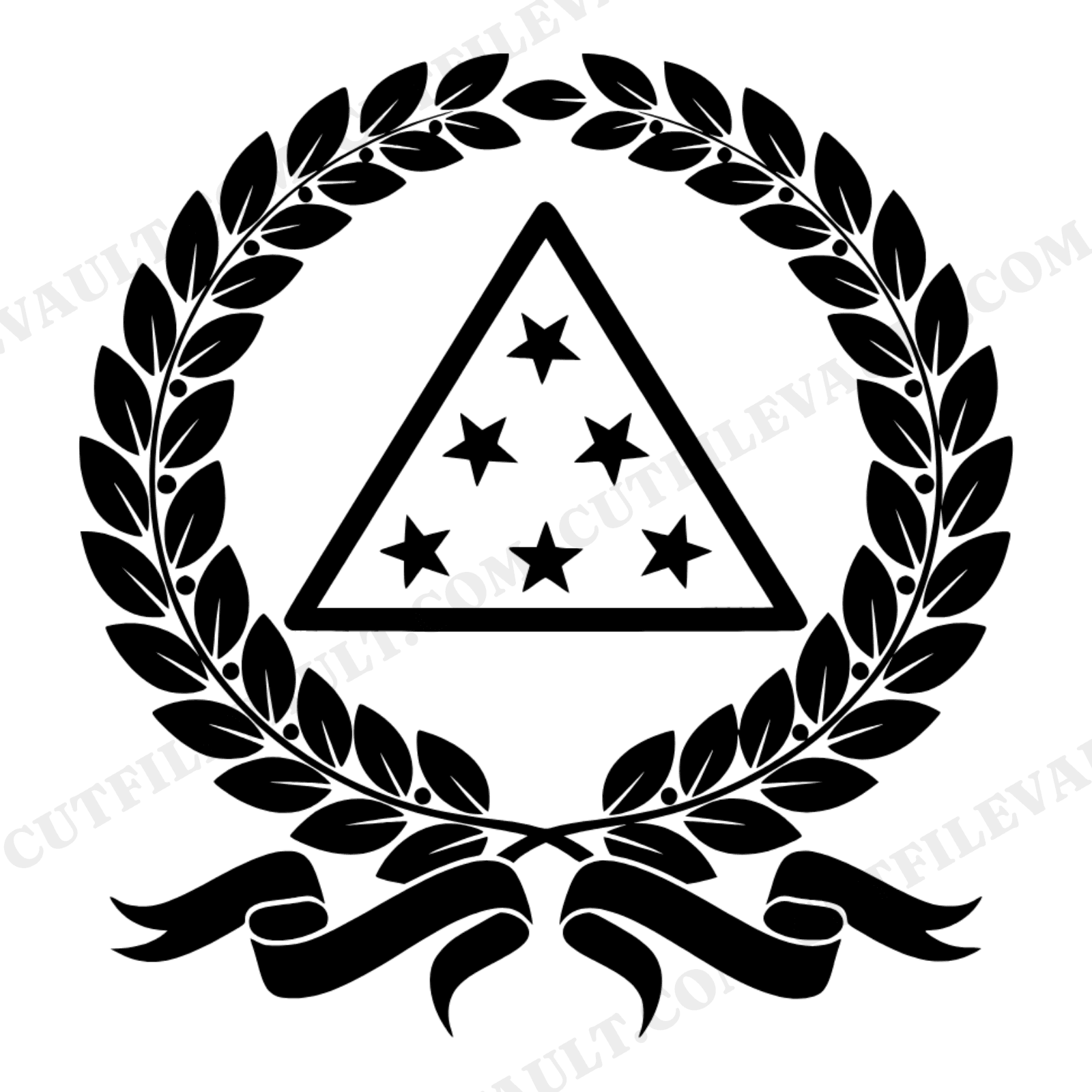 Independence Day Folded Flag Laurel Wreath SVG PNG, Patriotic Memorial Day Cut File, Vintage Botanical, view 1