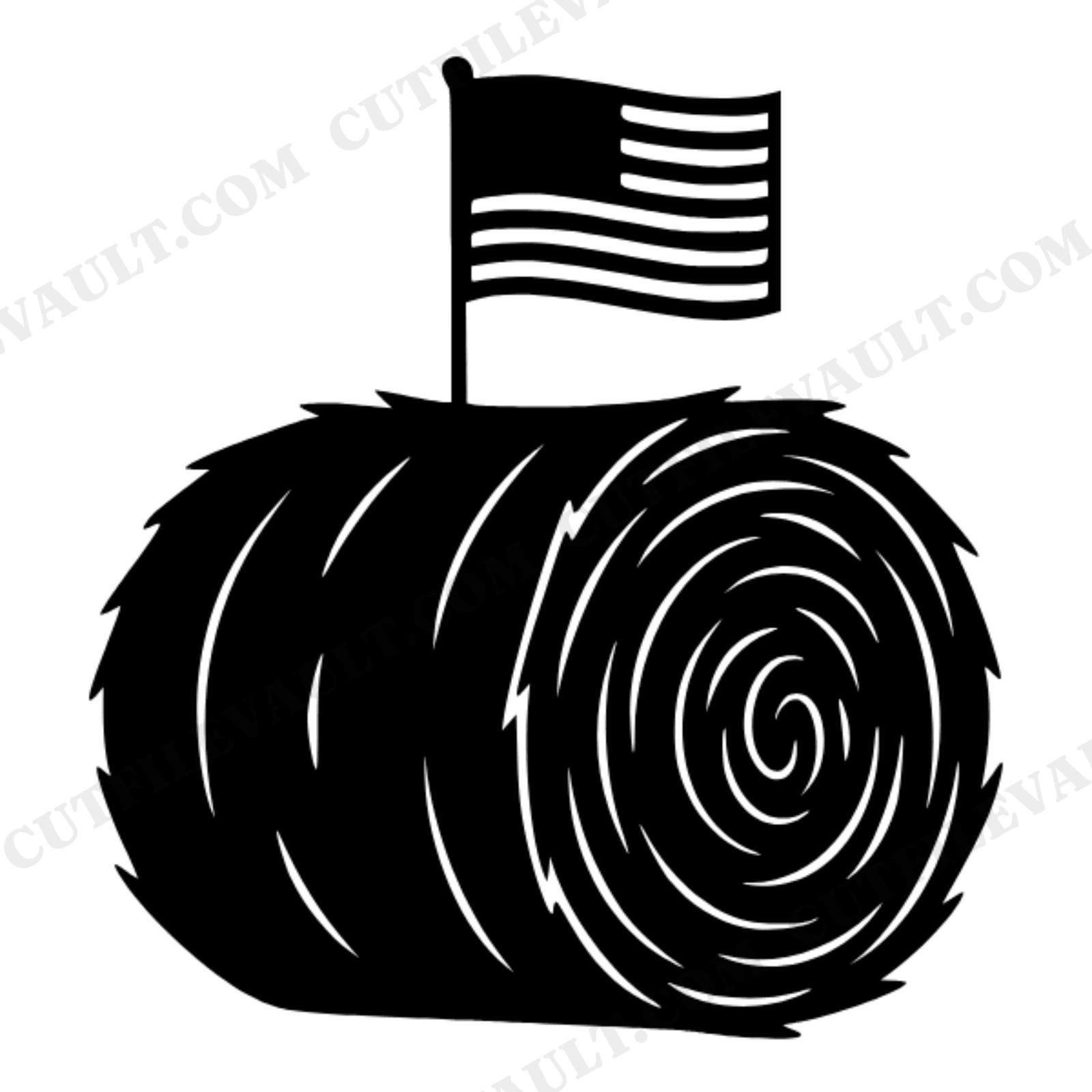Independence Day Hay Bale SVG PNG, 4th of July Farm Flag Cut File, Patriotic Country Craft Design, view 1