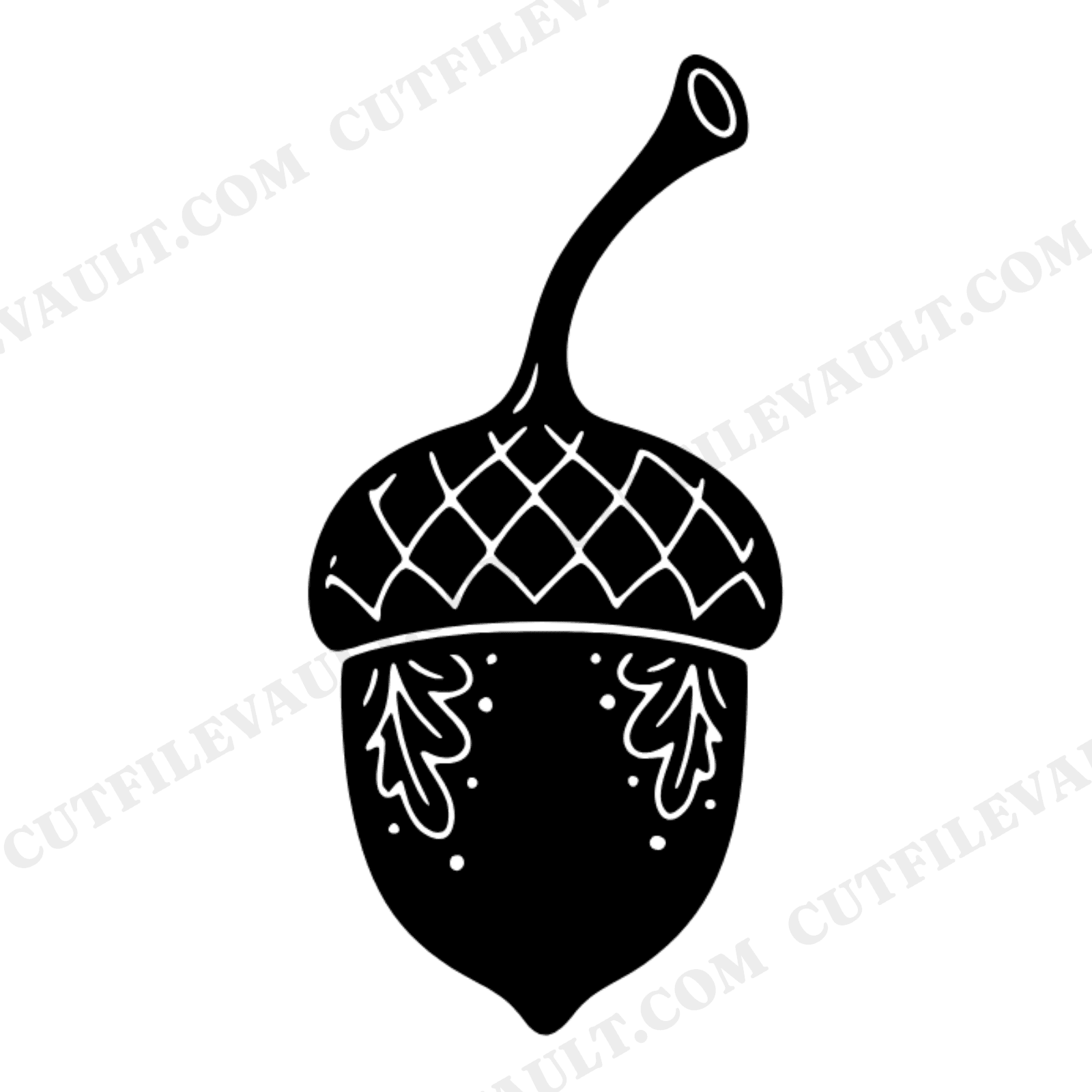 Inverted Acorn SVG PNG Autumn Equinox Silhouette Cottagecore Fall Craft Cut File for Cricut, view 1