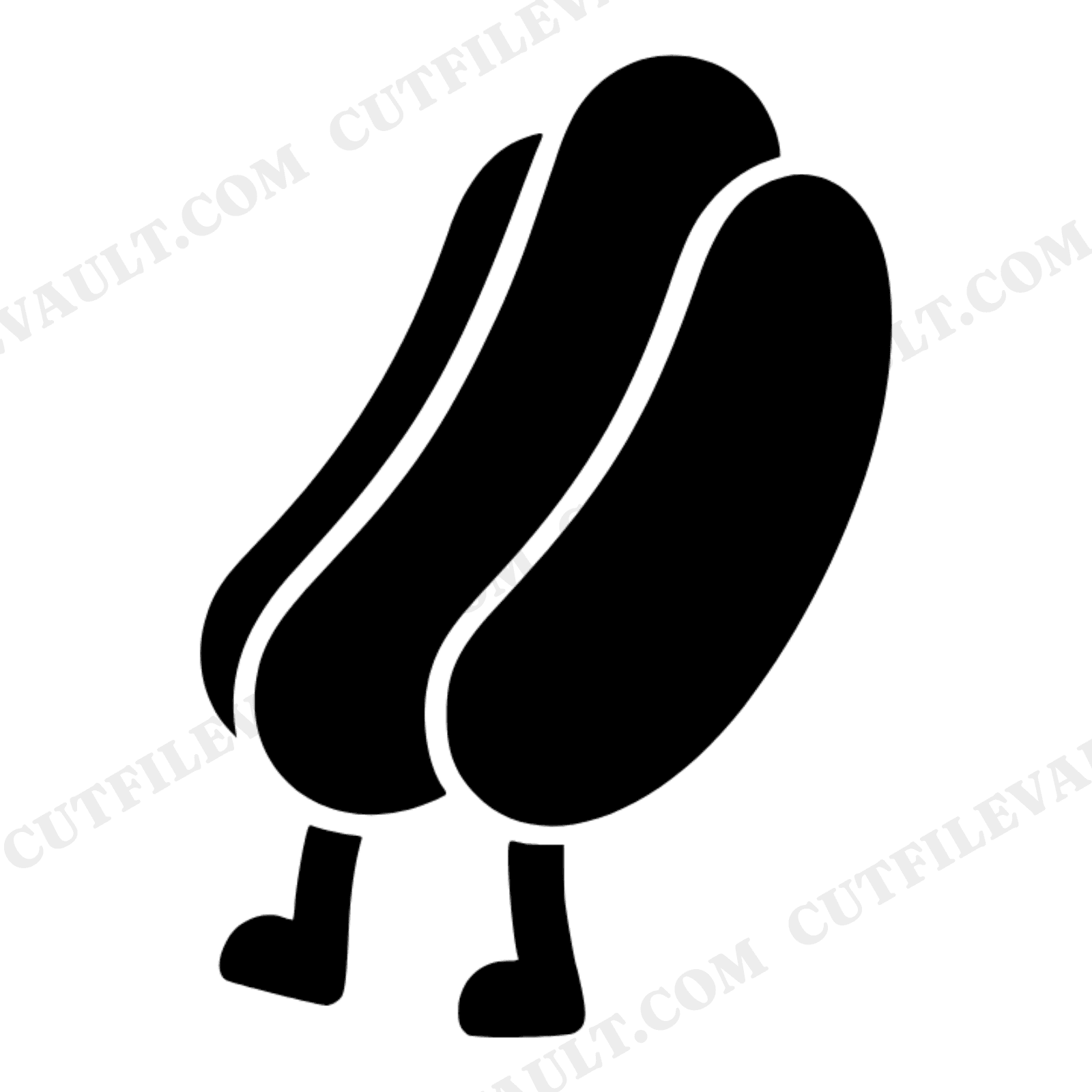 Kawaii Hot Dog SVG PNG, Cute BBQ Hot Dog with Legs, Independence Day 4th of July Cricut Cut File, view 1