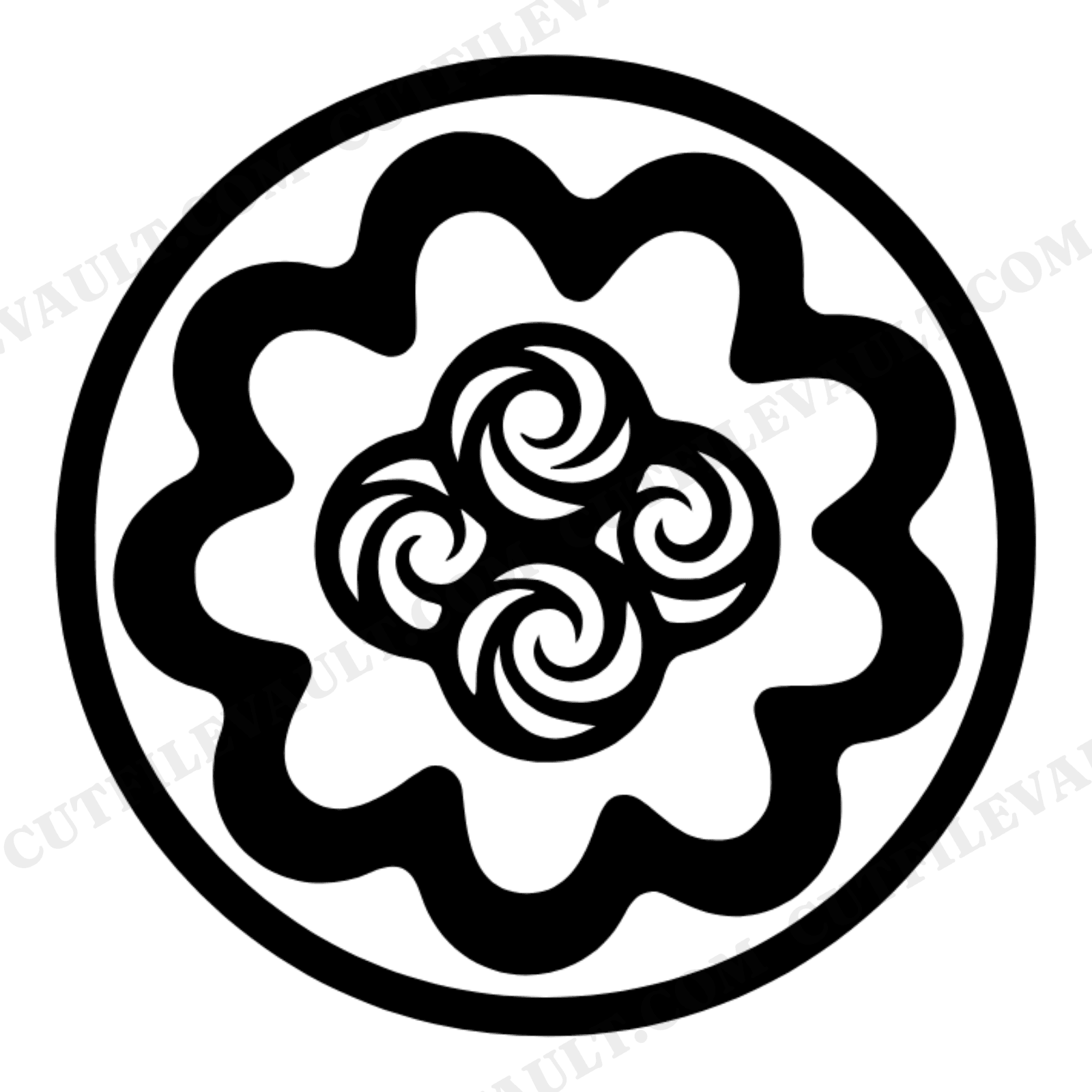 Kawaii Ice Cream Sundae SVG PNG Overhead View Concentric Circles Abstract Dessert Cut File, view 1