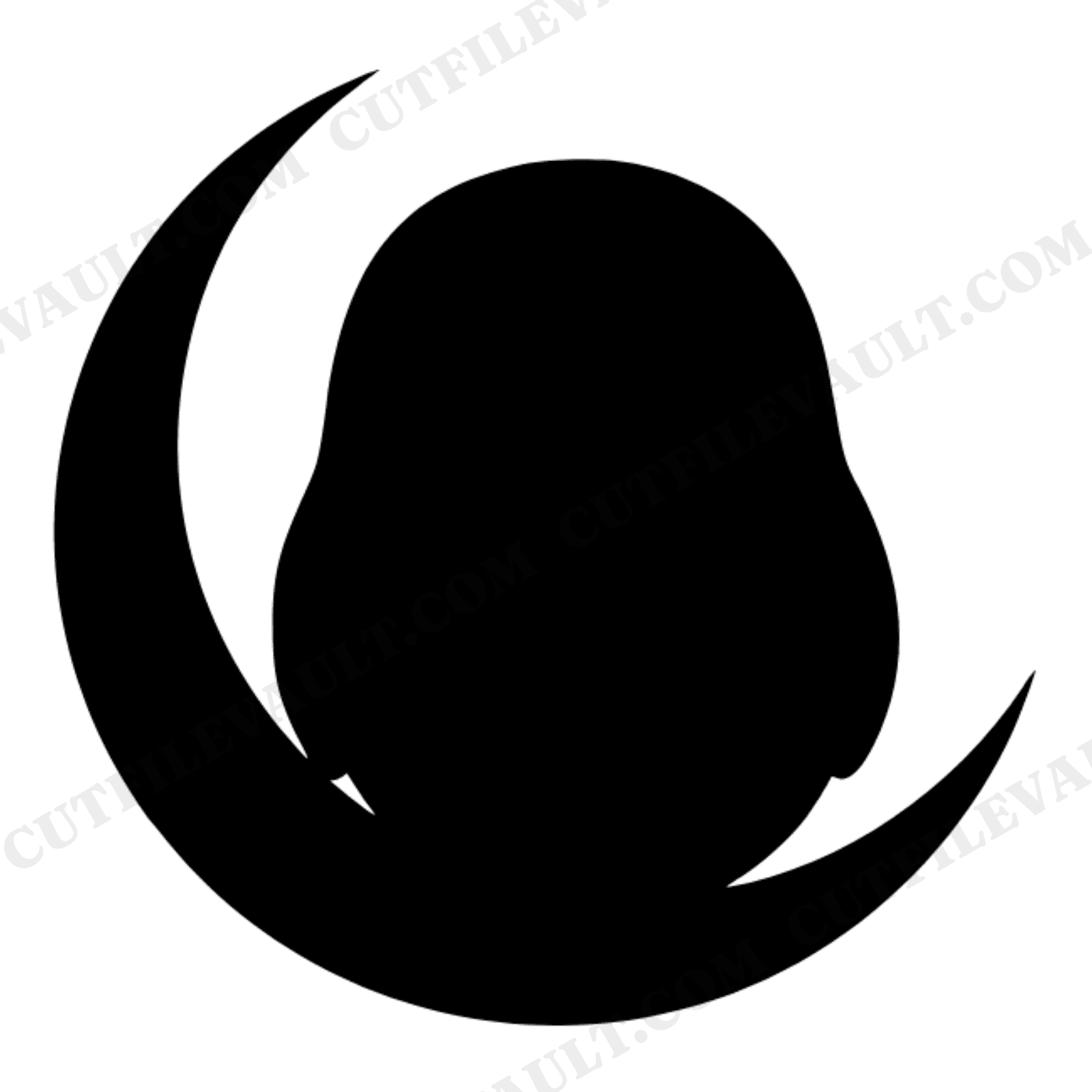 Kawaii Owl on Crescent Moon SVG PNG, Cottagecore Halloween Silhouette Cut File, Woodland Autumn Decor, view 1