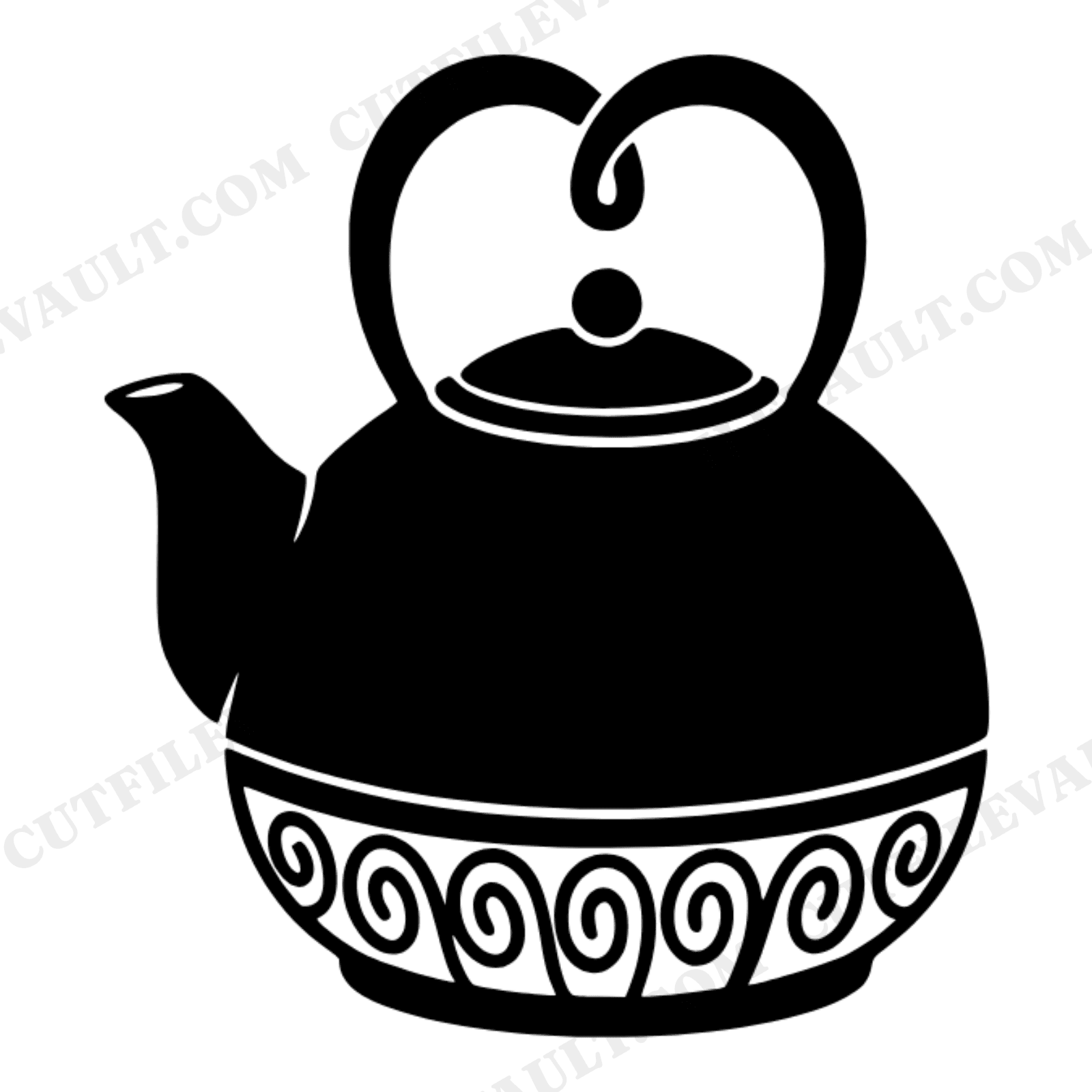 Kawaii Teapot Heart SVG PNG, Autumn Tea Cozy Fall Cut File, Boho Pumpkin Spice Season Design, view 1