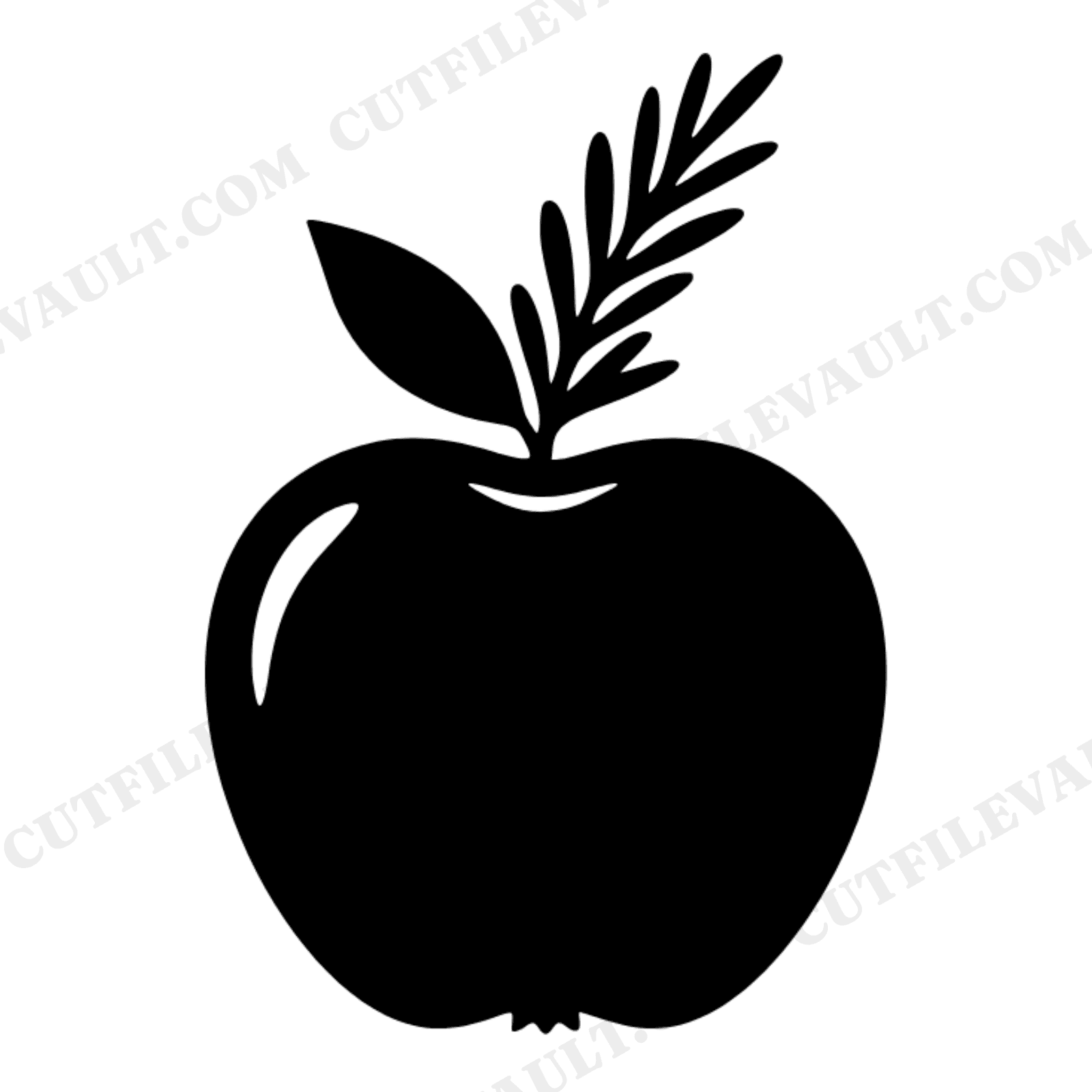 Kitchen Witch Apple SVG PNG, Rosemary Herb Magic Cut File, Back to School Teacher Gift Clipart, view 1