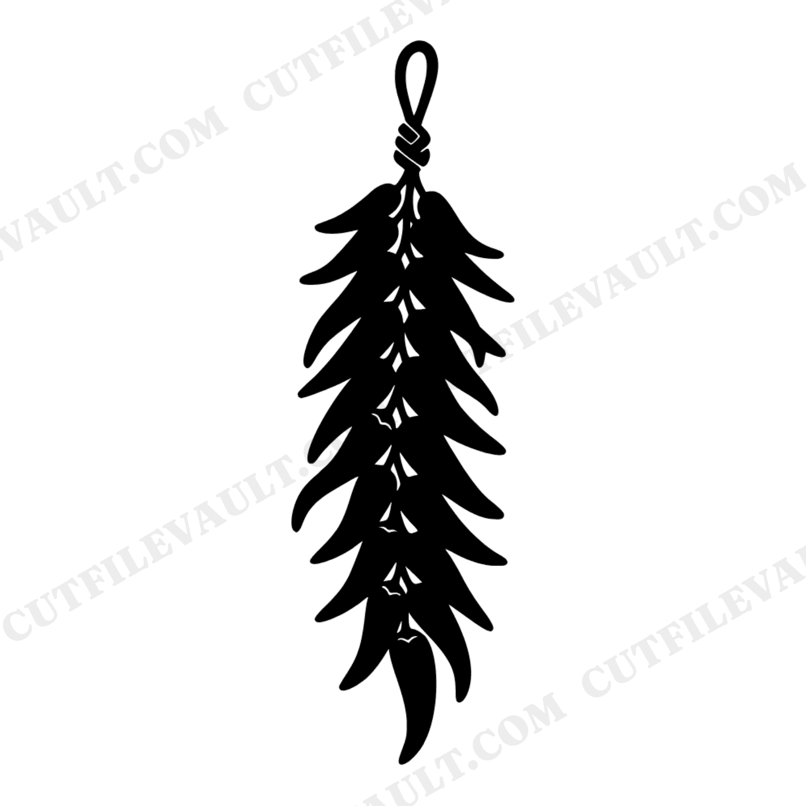Kitchen Witch Chili Ristra SVG PNG, Dried Peppers Cascade, Mid-Century Autumn Harvest Folk Magic, view 1