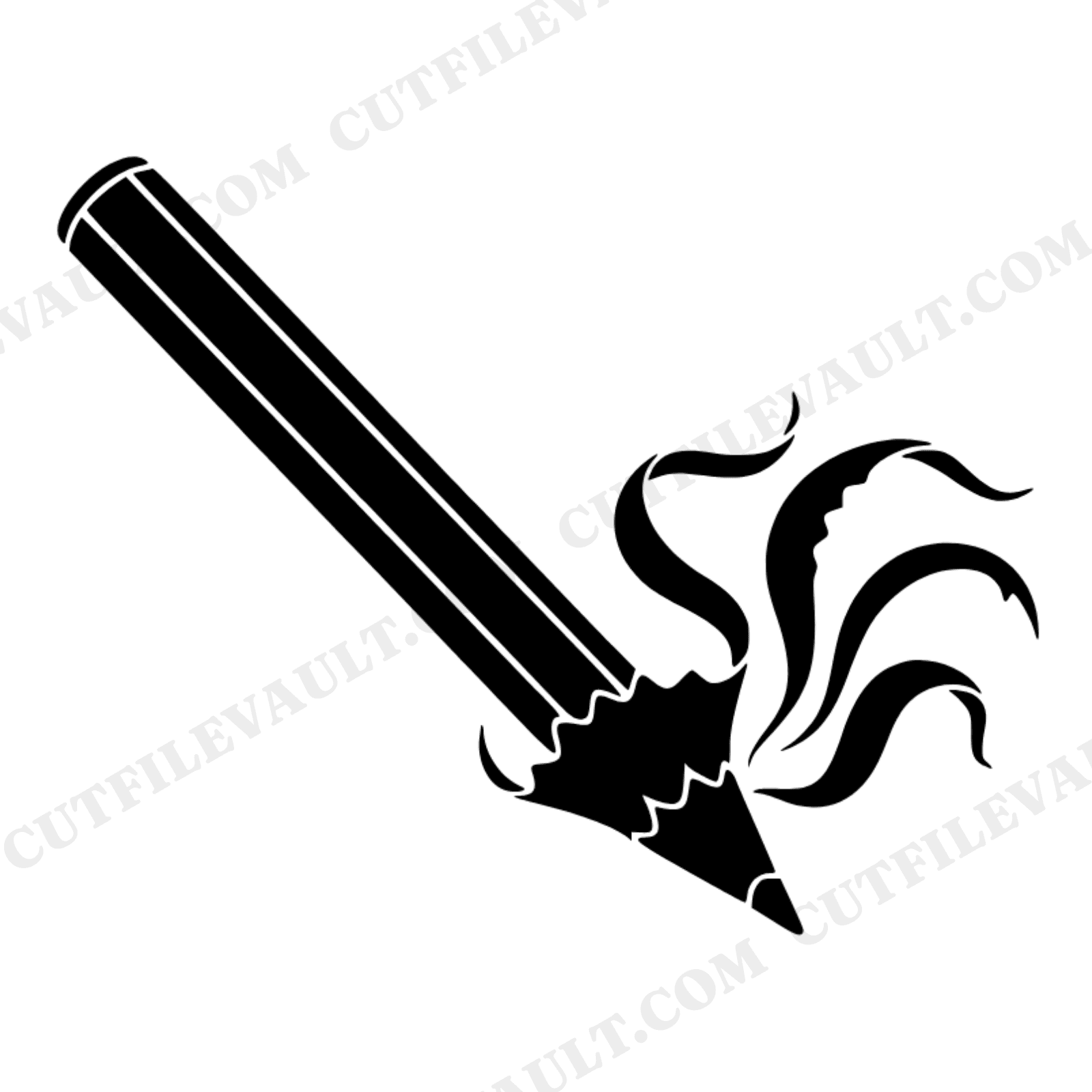 Labor Day Carpenter Pencil SVG PNG, Wood Shavings Line Art, Craft Trade Tool Cut File Design, view 1