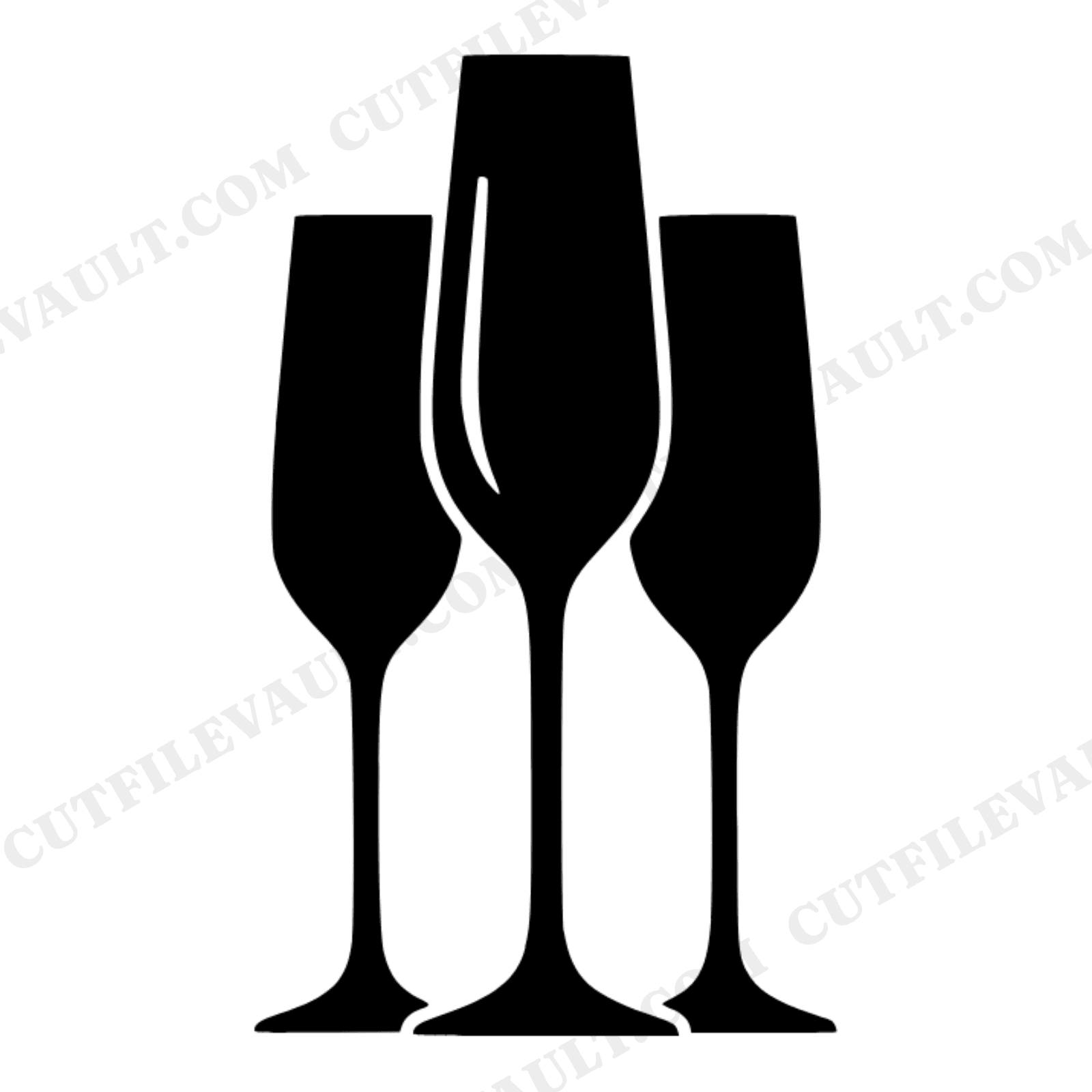 Labor Day Champagne Flute SVG PNG, Toast Celebration Cut File, Scandinavian Line Art Design, view 1