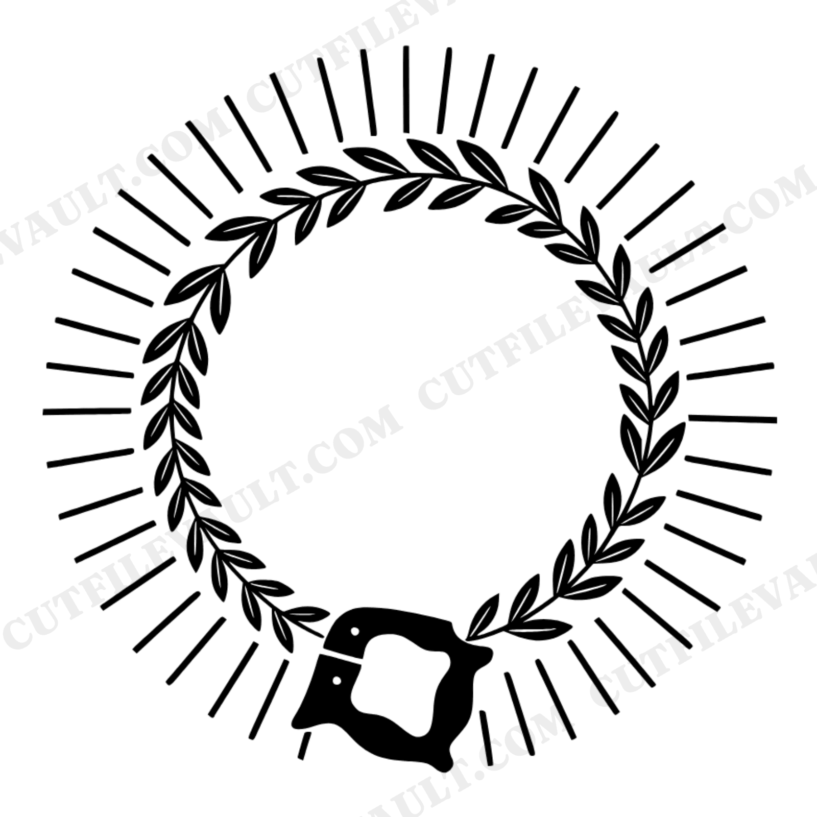 Labor Day Hand Saw Wreath SVG PNG Mandala Sunburst Vintage Botanical Craft Cut File Design, view 1