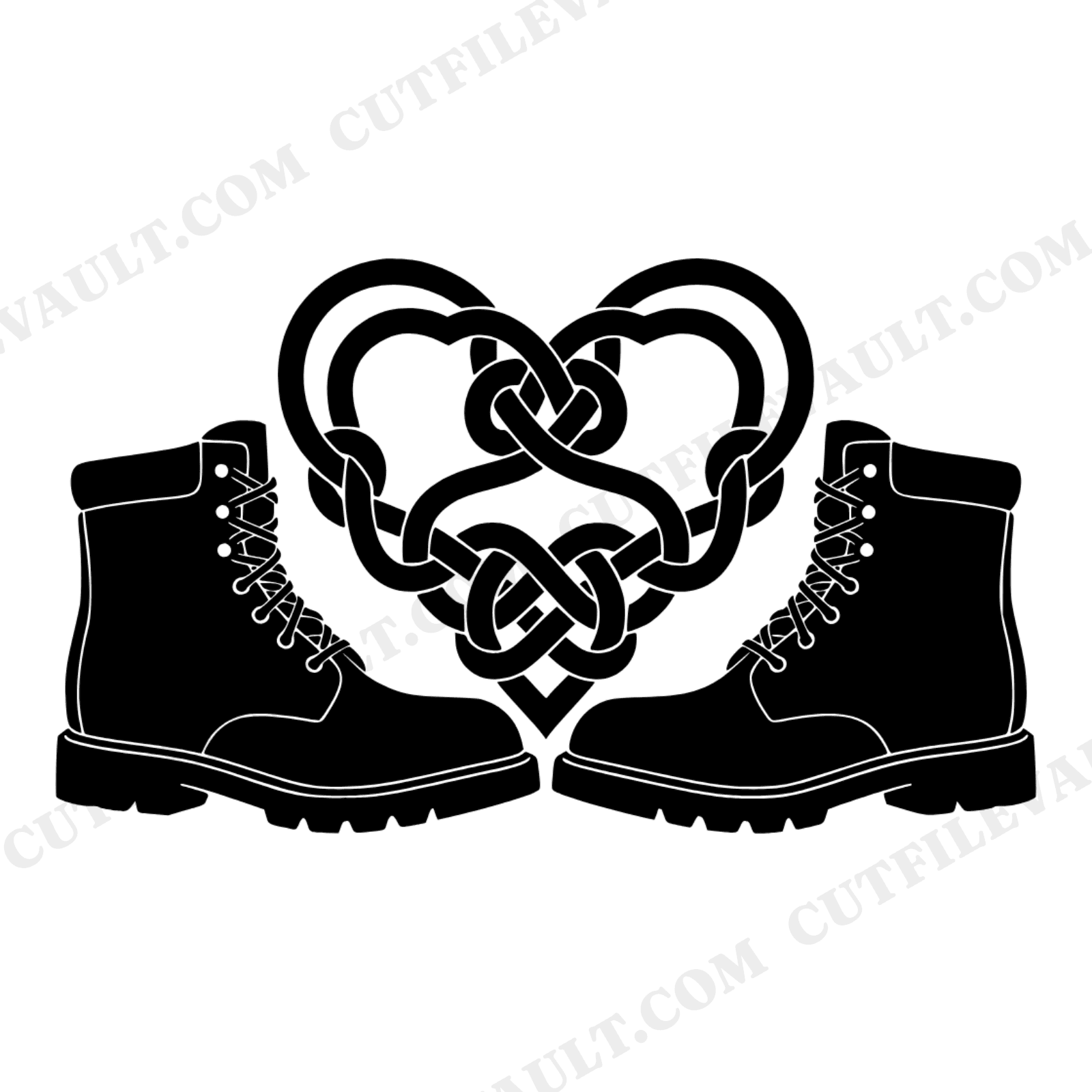 Labor Day Heart Work Boots SVG PNG Folk Art Cut File for Cricut Union Pride Worker Appreciation, view 1