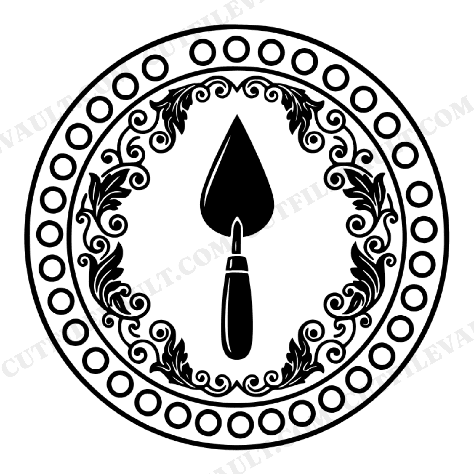 Labor Day Mason Trowel SVG PNG Vintage Badge Emblem Cut File for Cricut Silhouette Crafts, view 1