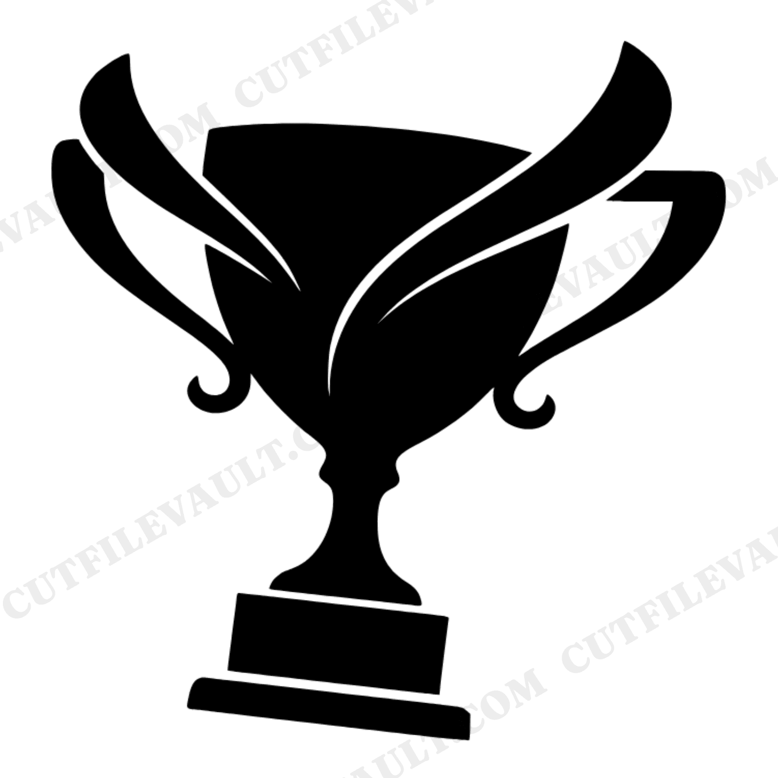 Labor Day Trophy SVG PNG, Champion Cup Tilted Forward, Victory Award Cut File for Cricut, view 1