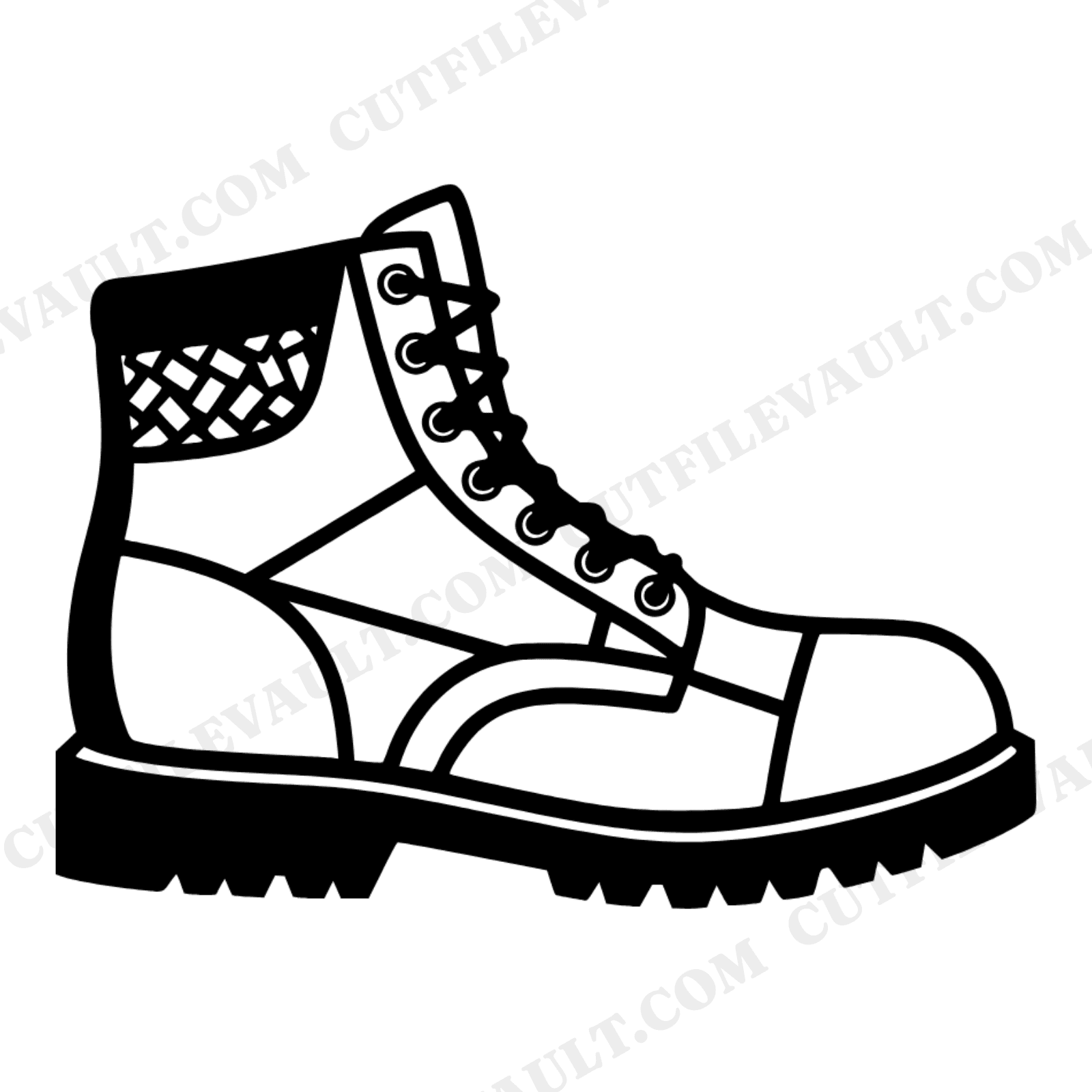 Labor Day Work Boot Cross Section SVG PNG Cut File Stained Glass Geometric Craftsman Design, view 1