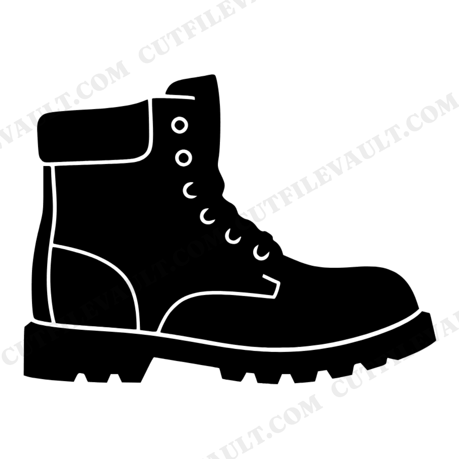 Labor Day Work Boot SVG PNG, Hardworking Hero Silhouette Cut File, Brutalist Worker Boot Design, view 1