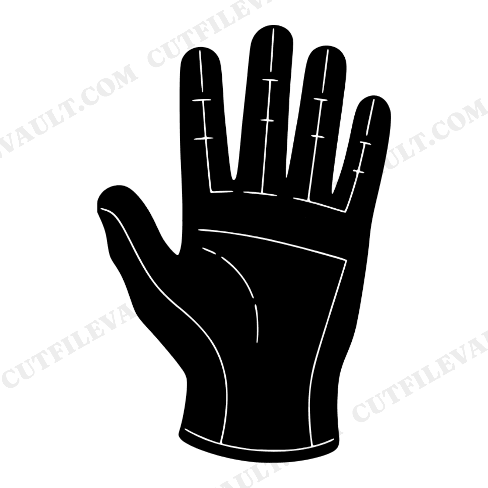 Labor Day Work Glove SVG PNG, Cupped Hand Silhouette Cut File, Worker Appreciation Design, view 1