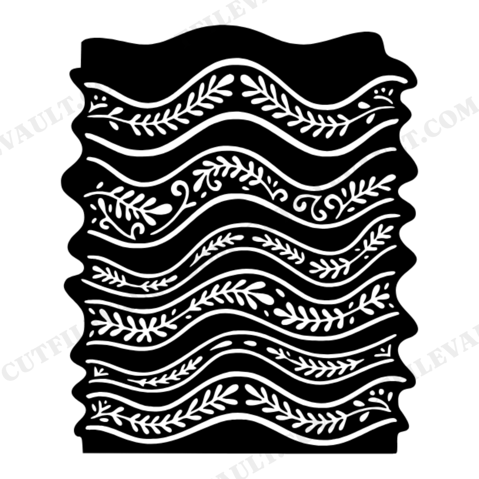 Lasagna Slice SVG PNG, Vintage Botanical Folk Art Papercut, Italian Food Kitchen Decor Cut File, view 1