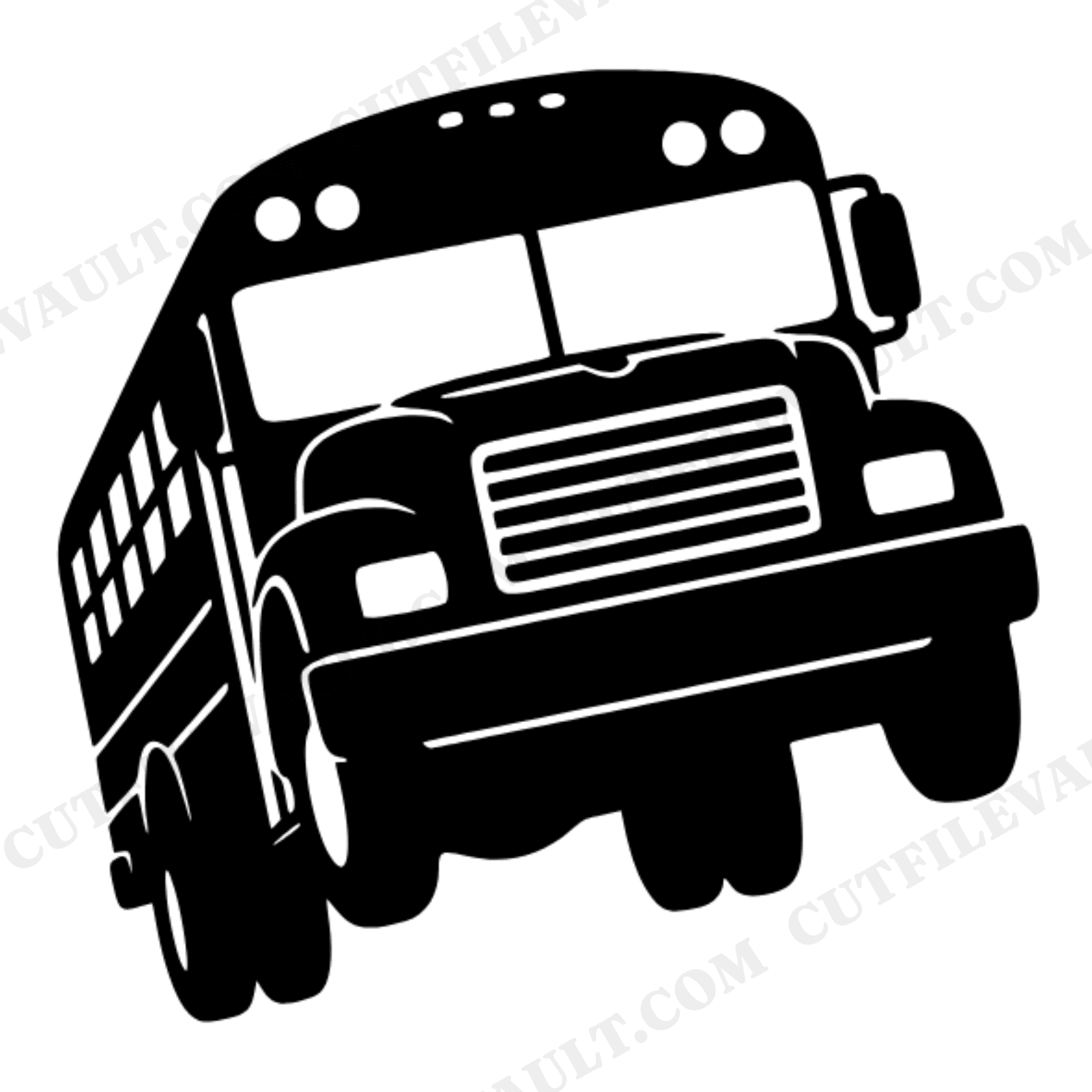 Leaping School Bus SVG PNG Art Deco Silhouette Cut File for Back to School Crafts Teacher Decor, view 1