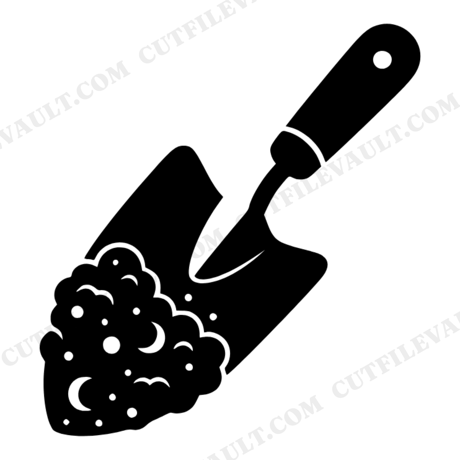 Left Handed Garden Trowel SVG PNG, Celestial Mystical Gardening Tool, Left Handers Day Clipart, view 1