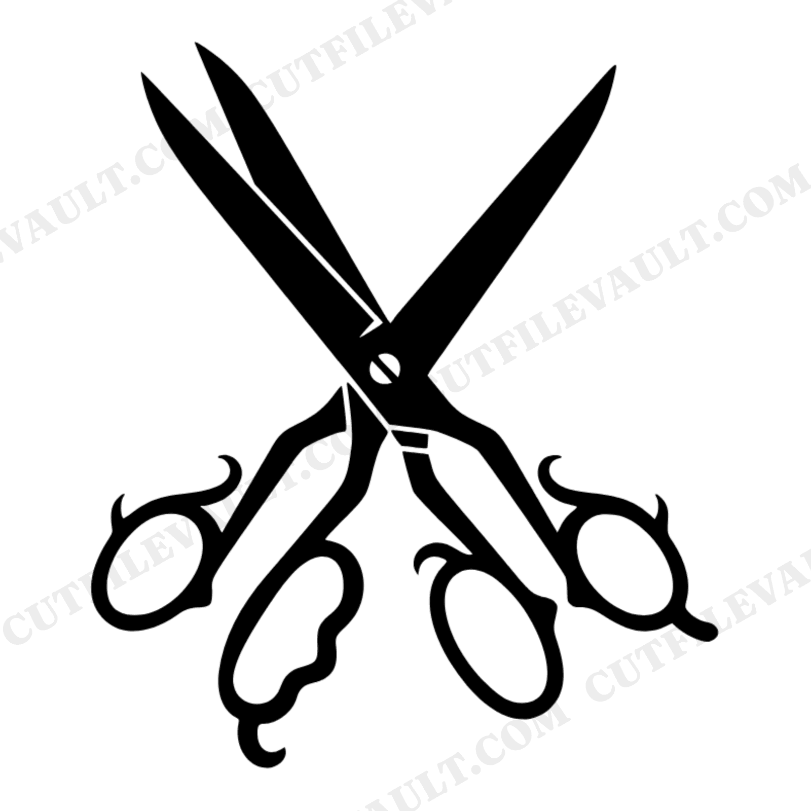 Left Handers Day Vintage Scissors SVG PNG, Retro 70s Crossed Scissors Cut File, Craft Room Decor, view 1