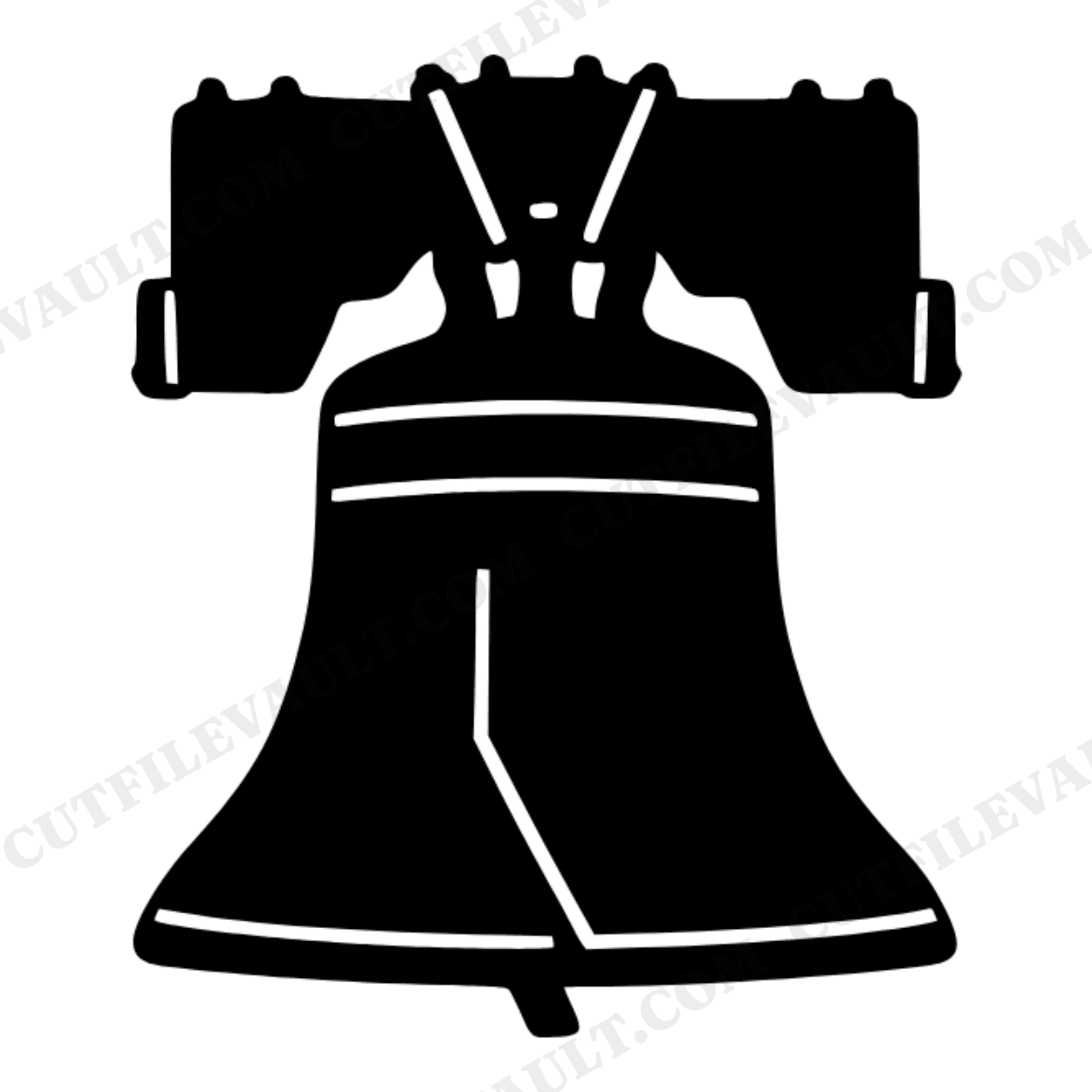 Liberty Bell SVG PNG Geometric Crack Tattoo Flash Cut File Independence Day 4th of July Patriotic, view 1