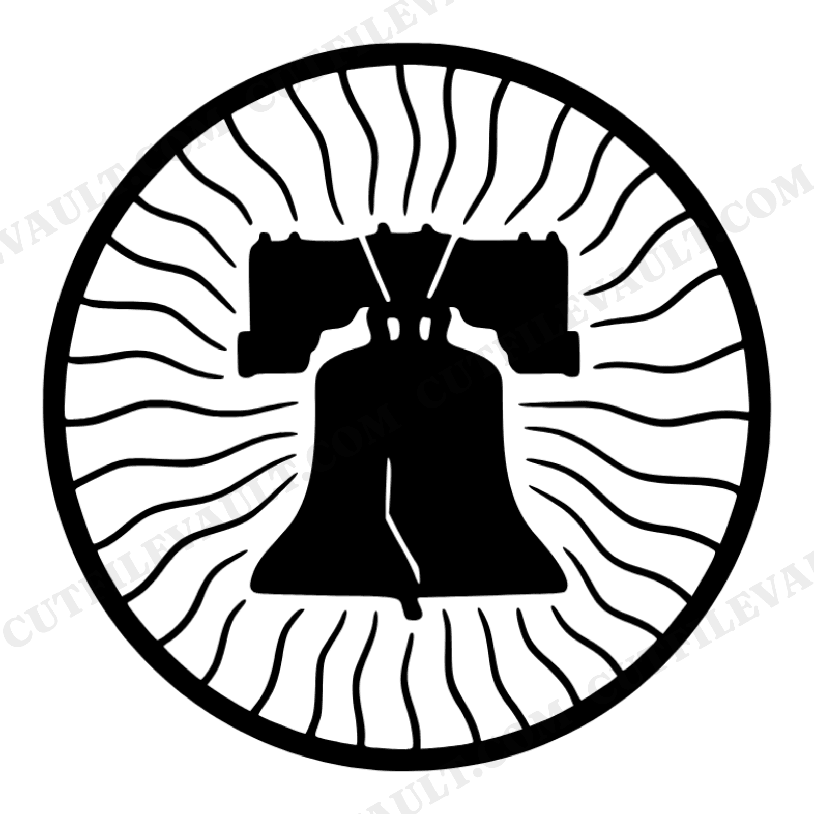 Liberty Bell Wax Seal SVG PNG, Boho Patriotic Emblem Cut File, Independence Day 4th of July Design, view 1
