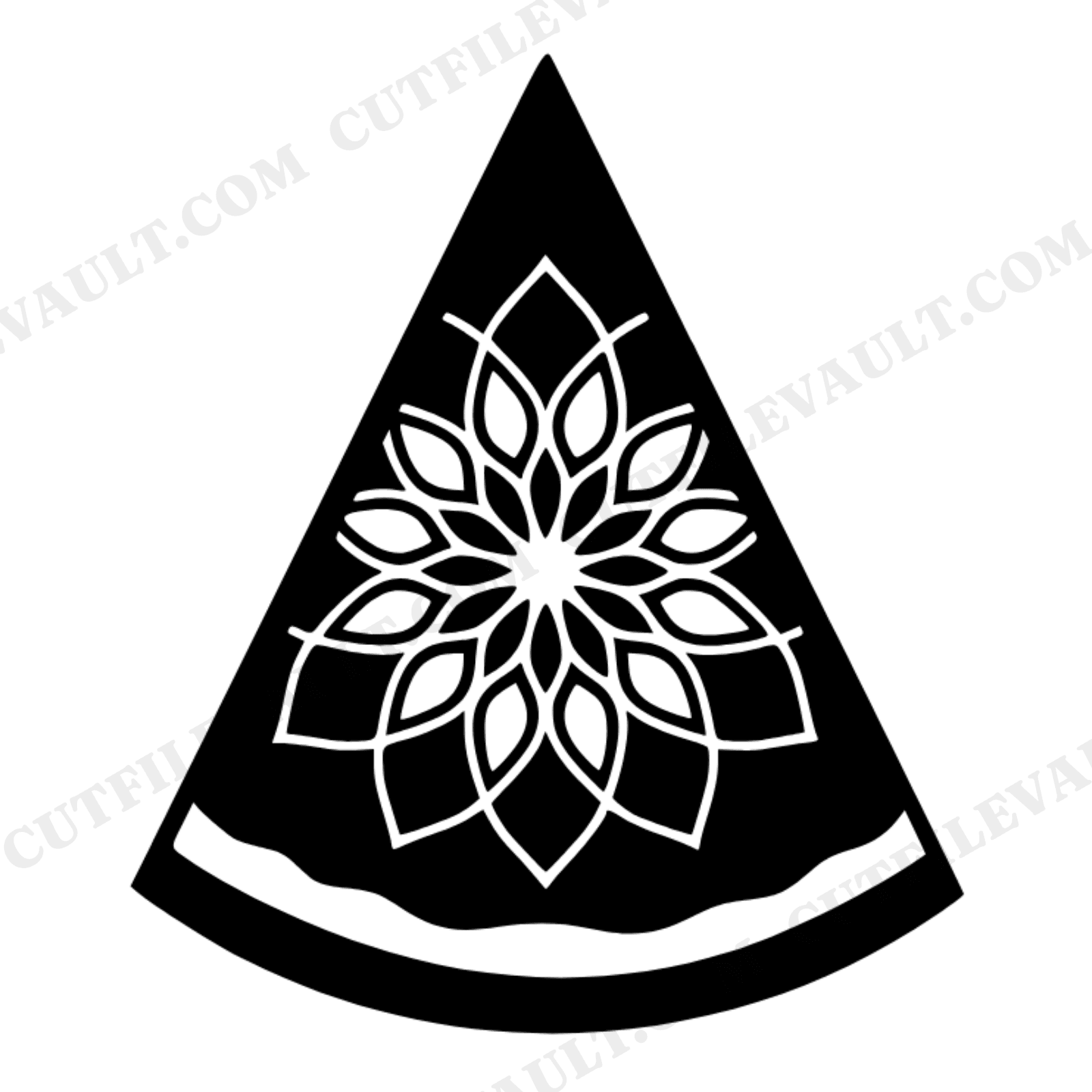 Mandala Watermelon Wedge SVG PNG Vintage Botanical Silhouette Cut File for Cricut Summer Fruit Design, view 1