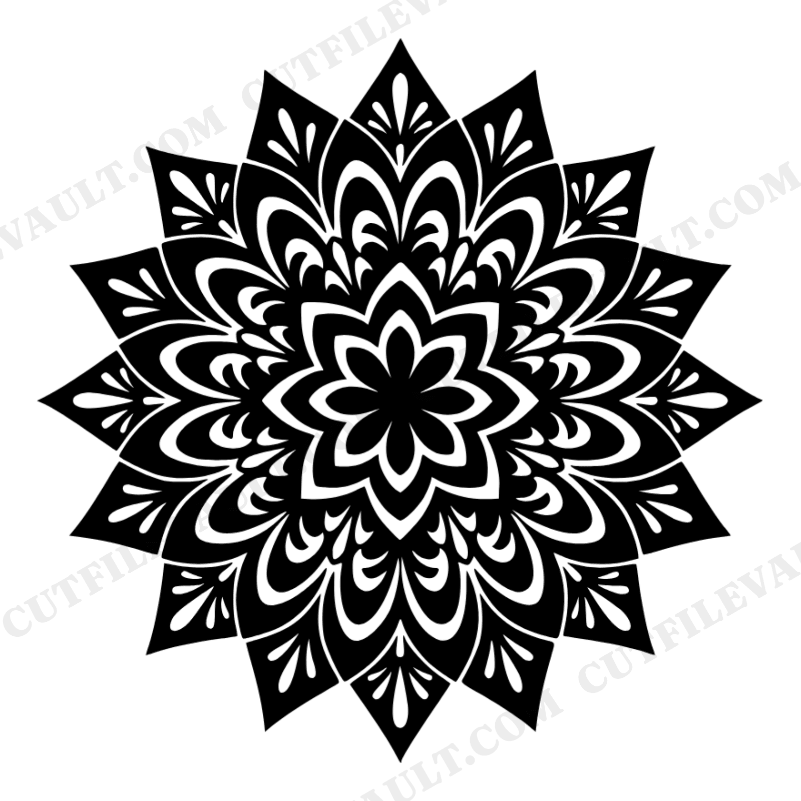 Marigold Folk Star Medallion SVG PNG Cinco de Mayo Papel Picado Flower Cut File Boho Fiesta Decor, view 1