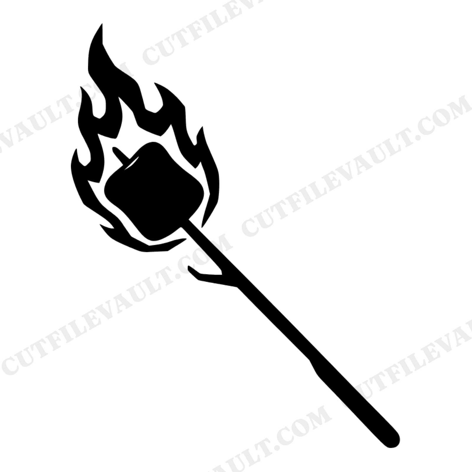 Marshmallow Roasting Stick SVG PNG, Campfire S'mores Cut File, National S'mores Day Craft Design, view 1
