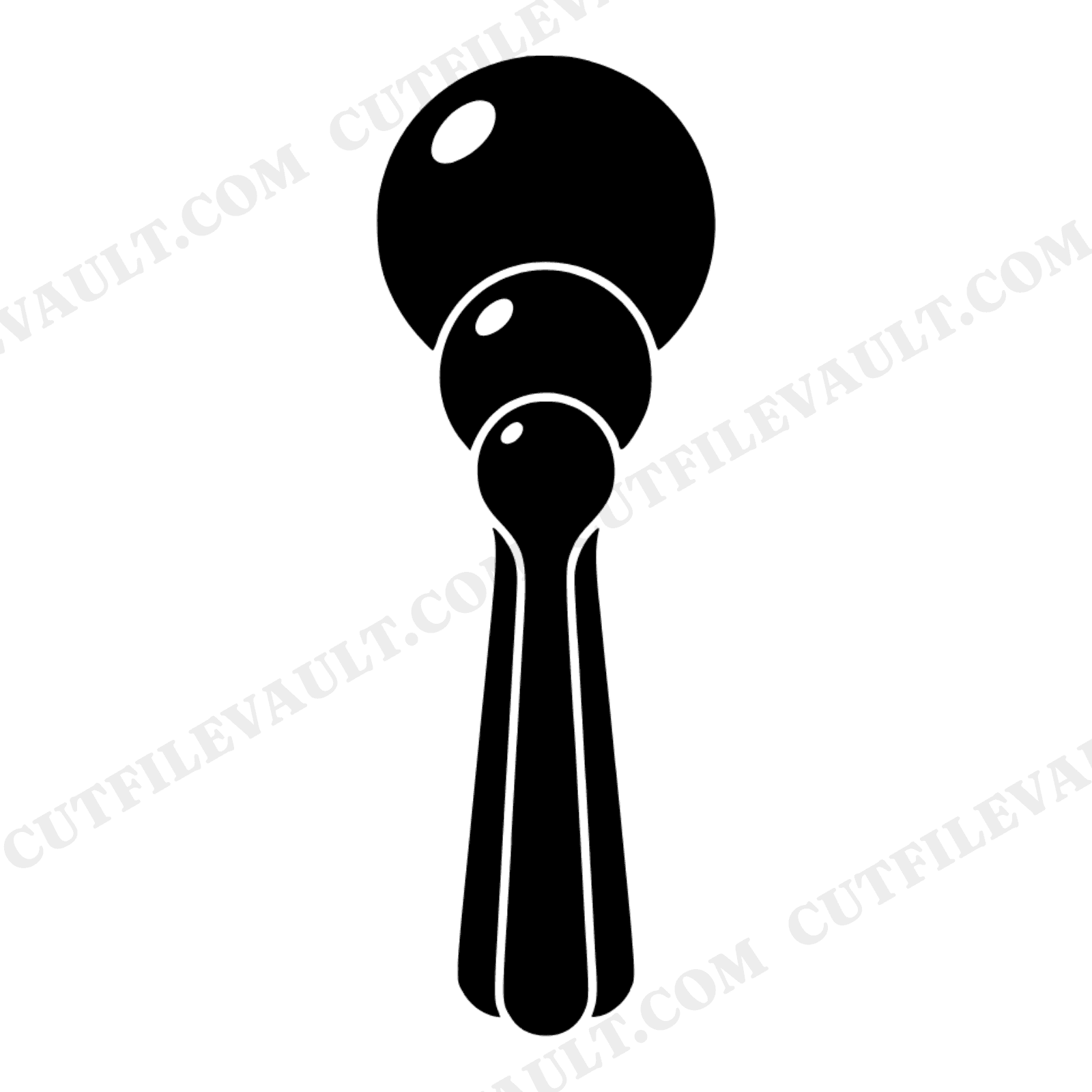 Melon Baller SVG Kitchen Tool Silhouette PNG Vintage Botanical Summer Watermelon Cut File, view 1