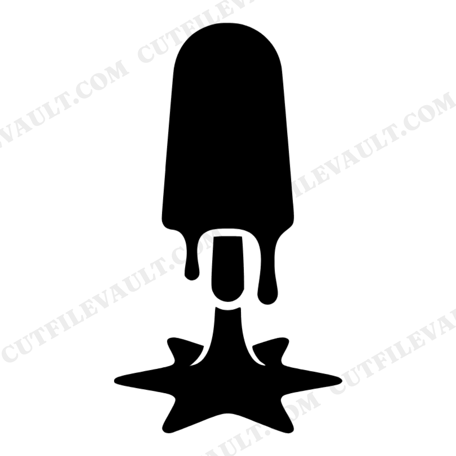 Melting Popsicle SVG PNG, Fourth of July Star Drip Silhouette, Patriotic Summer Cut File, view 1