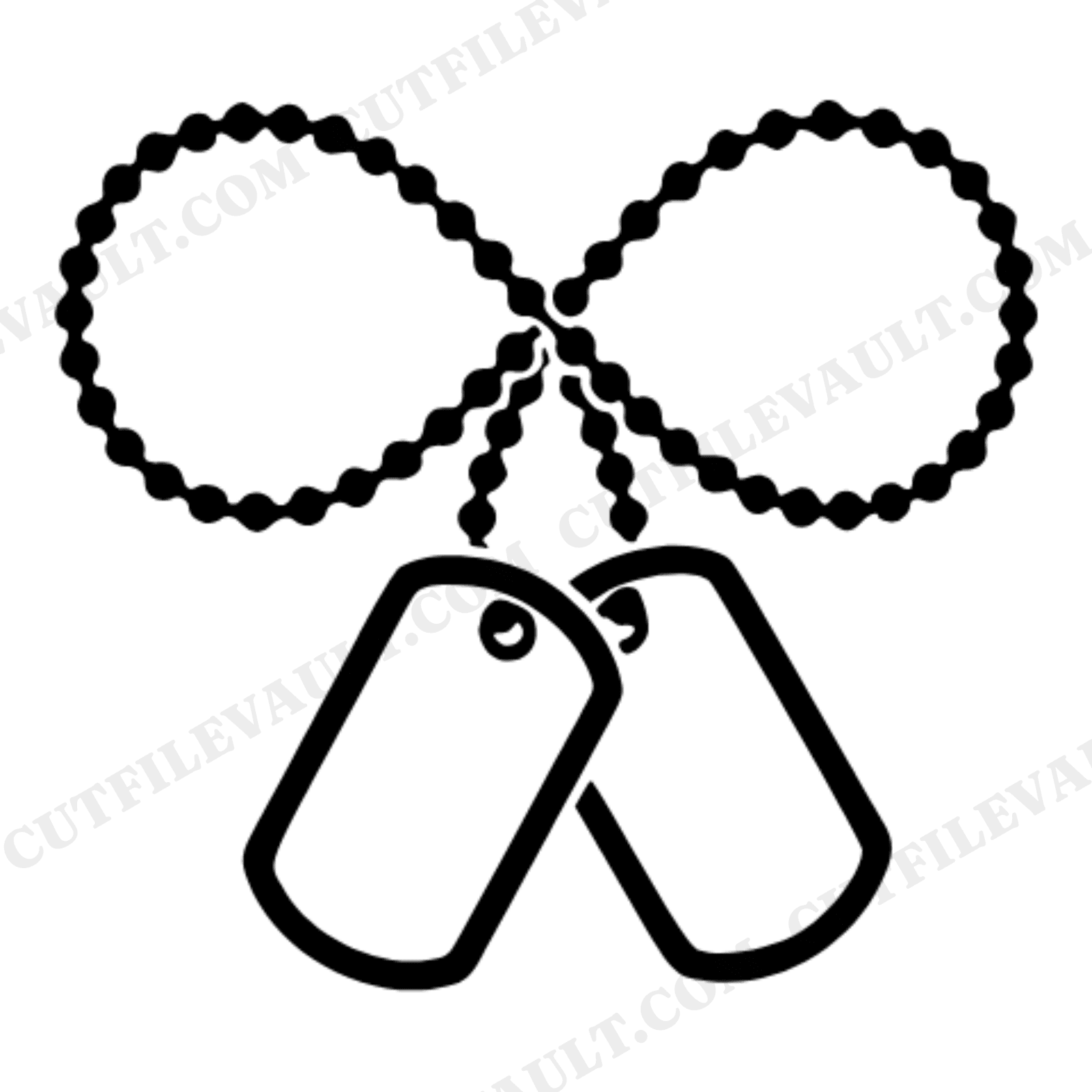 Memorial Day Dog Tags Infinity SVG PNG, Military Tribute Silhouette Cut File, Patriotic Decor, view 1